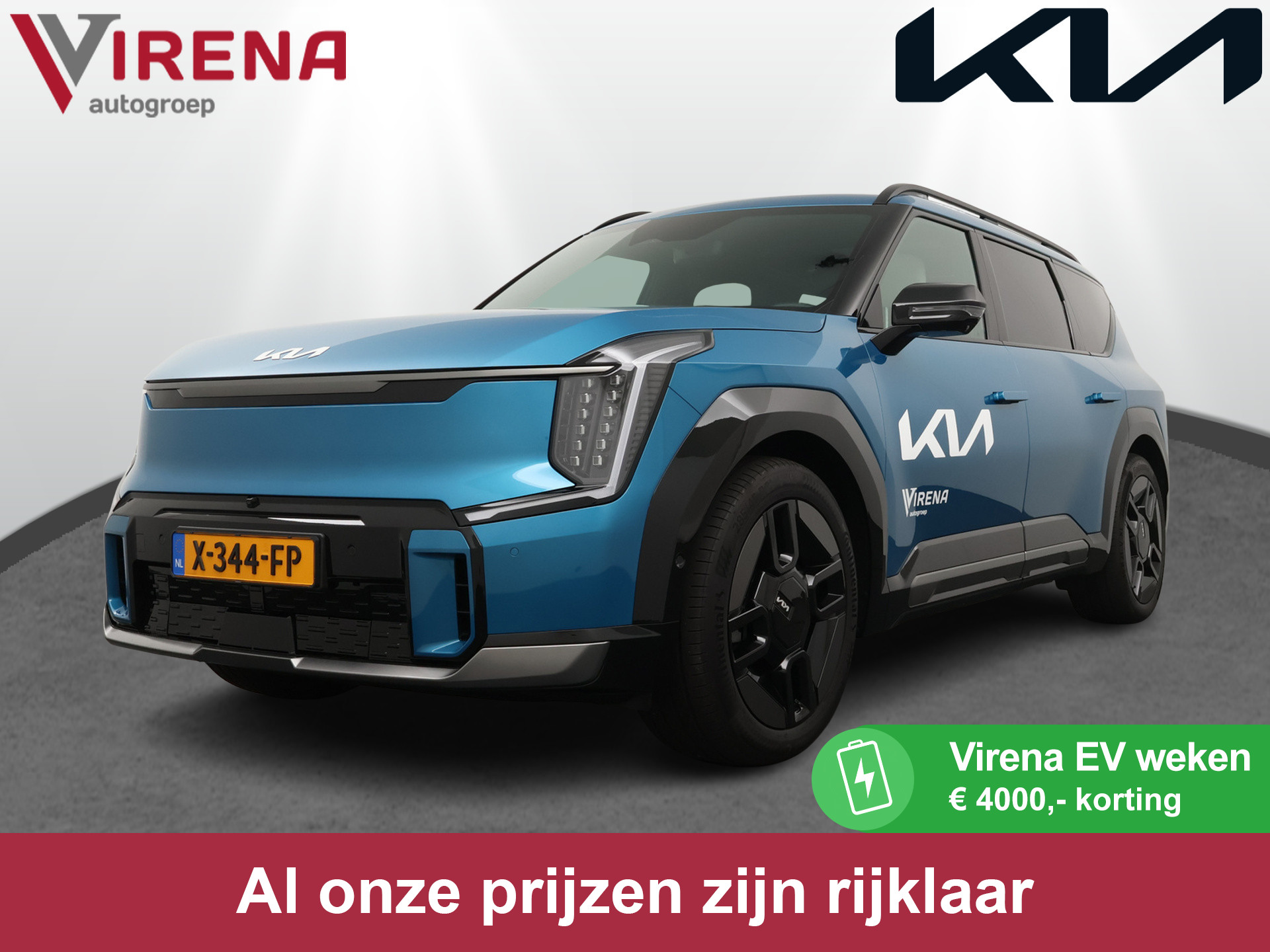 Kia EV9 Launch Edition GT-Line AWD 100 kWh * Rijdende Demo * - Apple Carplay/Android Auto - Cruise control adaptief met stop&go en stuurhulp - Vehicle to Home - Fabrieksgarantie 10-2030