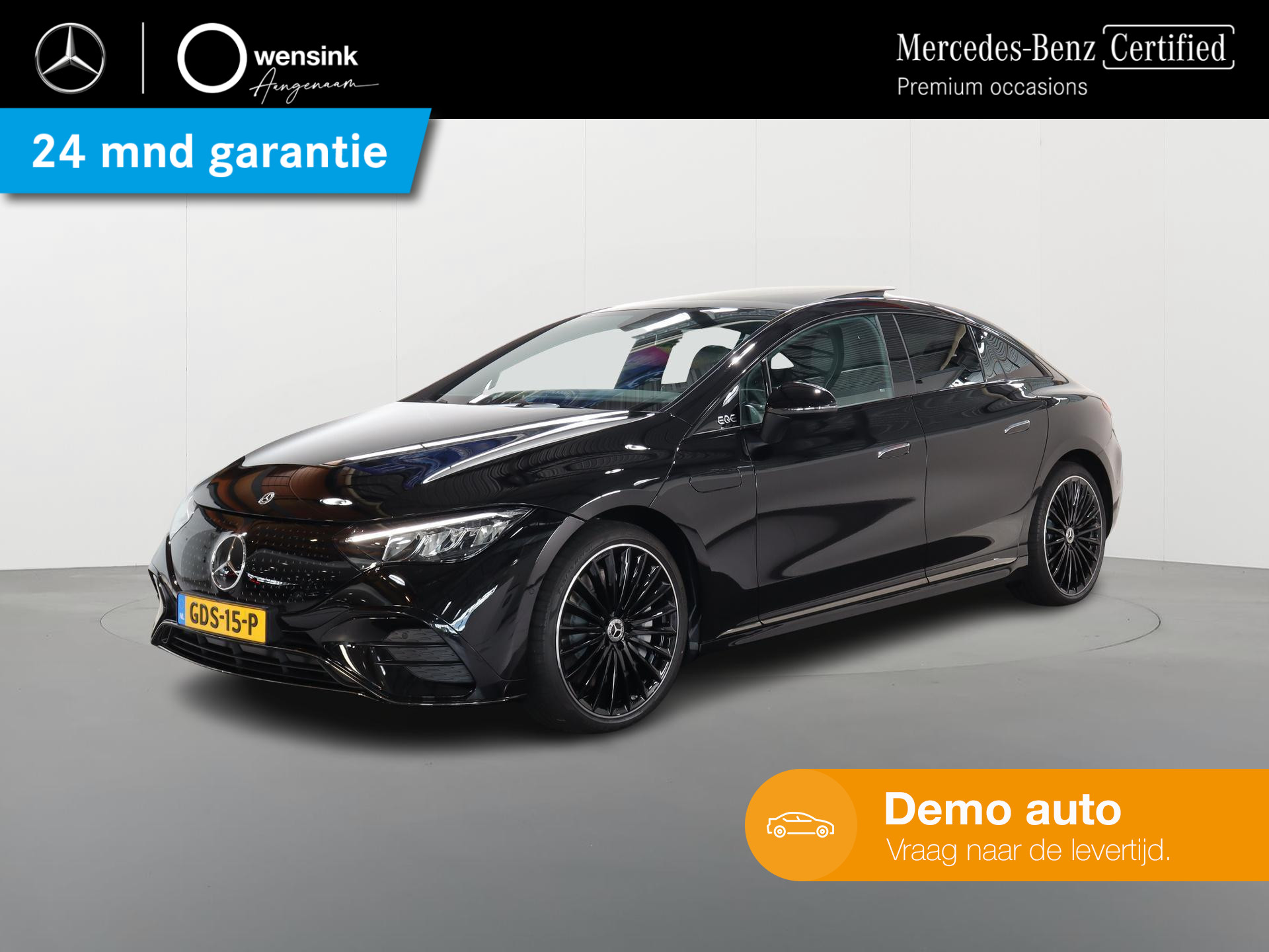 Mercedes-Benz EQE 300 AMG NIGHT 89 kWh | Luchtvering | AIRMATIC | 22kW Lader | Memory stoelen | Panoramadak | Sfeerverlichting | Stoelverwarming Voor + Achter | Achteruitrijcamera | Apple Carplay |