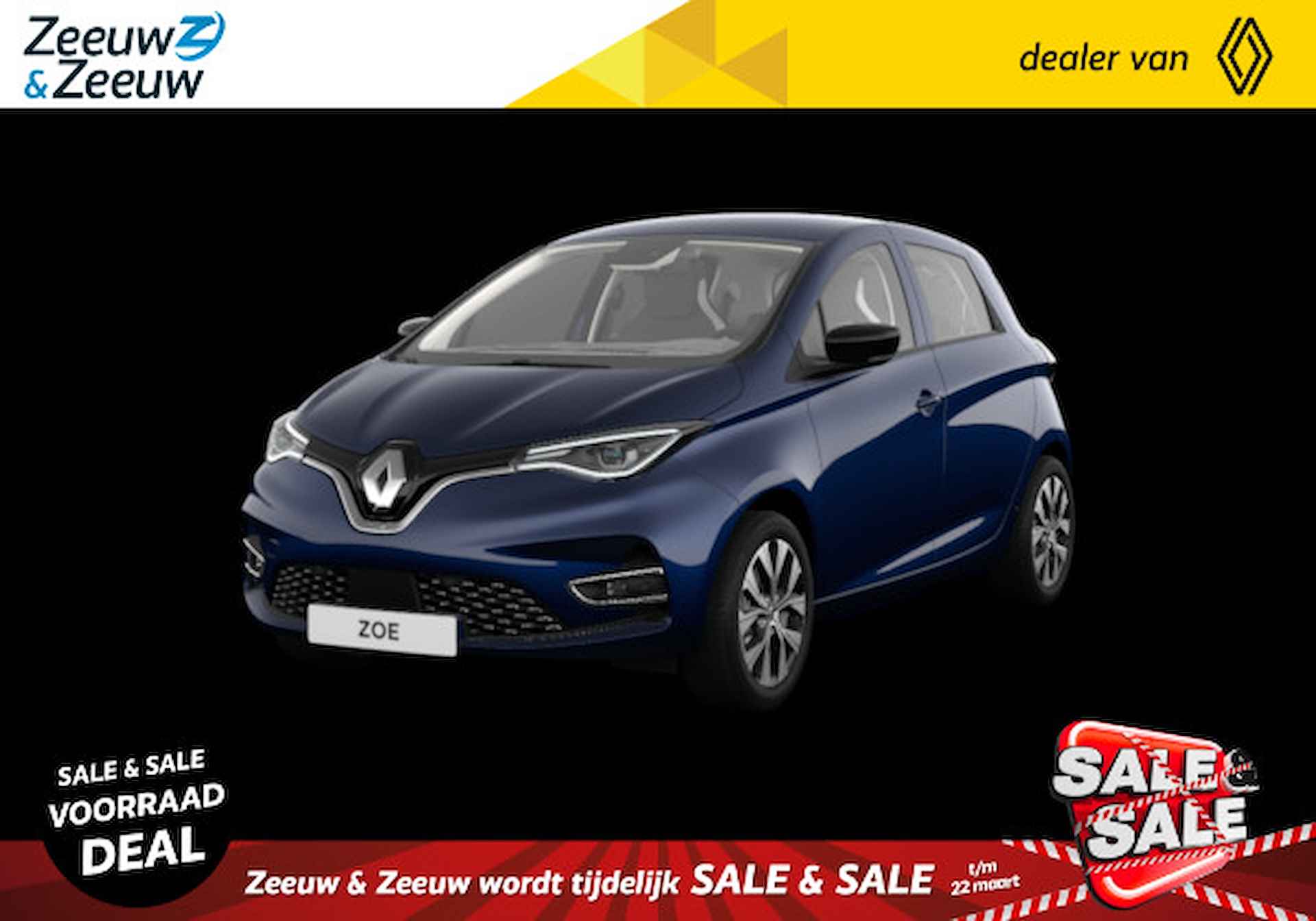 Renault ZOE R135 Evolution 52 kWh 1x Speciaal geselecteerde nieuwe voorraad auto met EXTRA hoge Zeeuw &  Zeeuw korting van maar liefst €6313,- | Maar verkocht = ook echt weg!