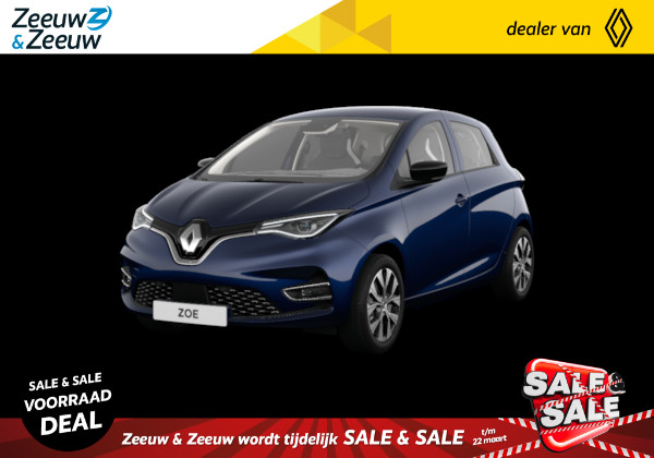 Renault ZOE R135 Evolution 52 kWh 1x Speciaal geselecteerde nieuwe voorraad auto met EXTRA hoge Zeeuw &  Zeeuw korting van maar liefst €6313,- | Maar verkocht = ook echt weg!