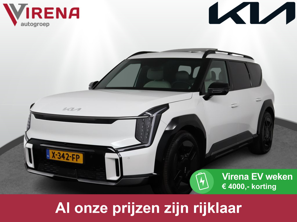 Kia EV9 Launch Edition GT-Line AWD 99.8 kWh - Navigatiesysteem 12,3 inch scherm - Batterijverwarming - Digitale Key - Head-up display - Bi-directioneel laden & Slimladen (V2G/V2H) Fabrieksgarantie tot 10-2030