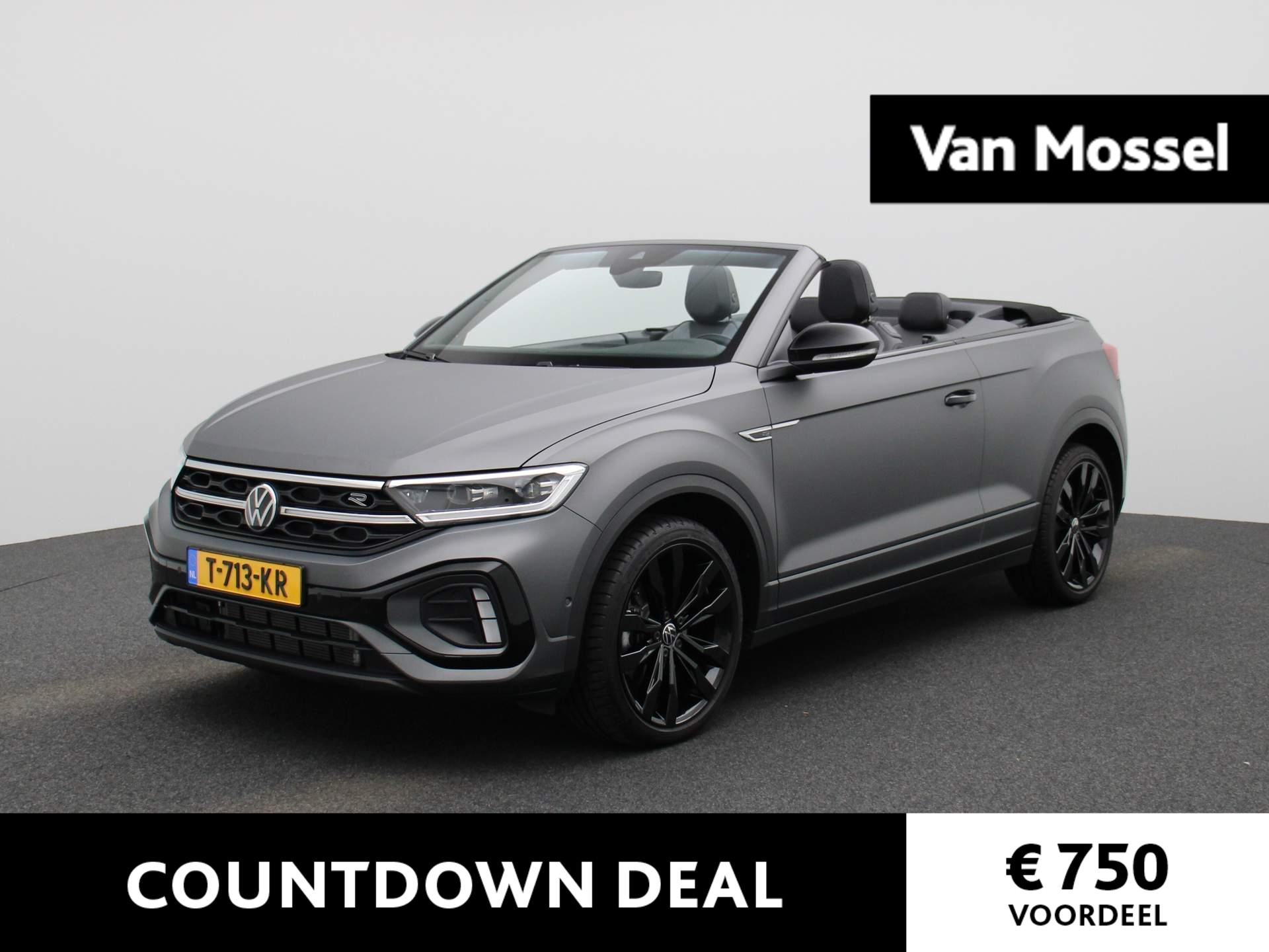 Volkswagen T-Roc Cabrio 1.5 TSI R-Line Edition Grey 150 PK DSG | Automaat | Indium Gray Matte Special | Apple Carplay | Achteruitrijcamera | LED+ Verlichting | Digital Cockpit Pro | Stoelverwarming | Park Assist | Afneembare Trehkaak |