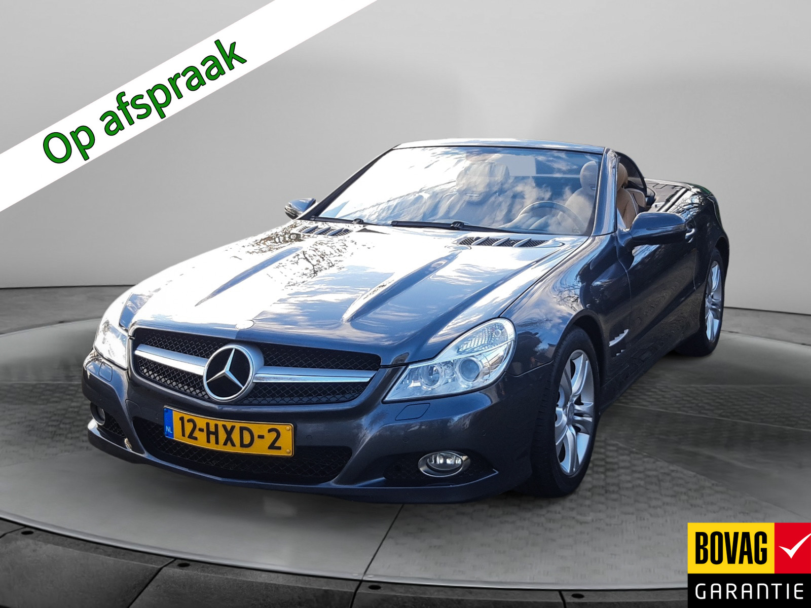 Mercedes-Benz SL-Klasse 350 (316 PK) 1e-Eig, Keurig-Onderh, NL-Auto, Young-Timer, Leer, Elek.-Klep, Navigatie, Cruisecontrol, Parkeersensoren-V+A, Bluetooth, Airco, Stoelverwarming, Gevent.-Voorstoelen, Licht-Zicht-Pakket, Lm-Velgen-17Inch, Privacy-Glas