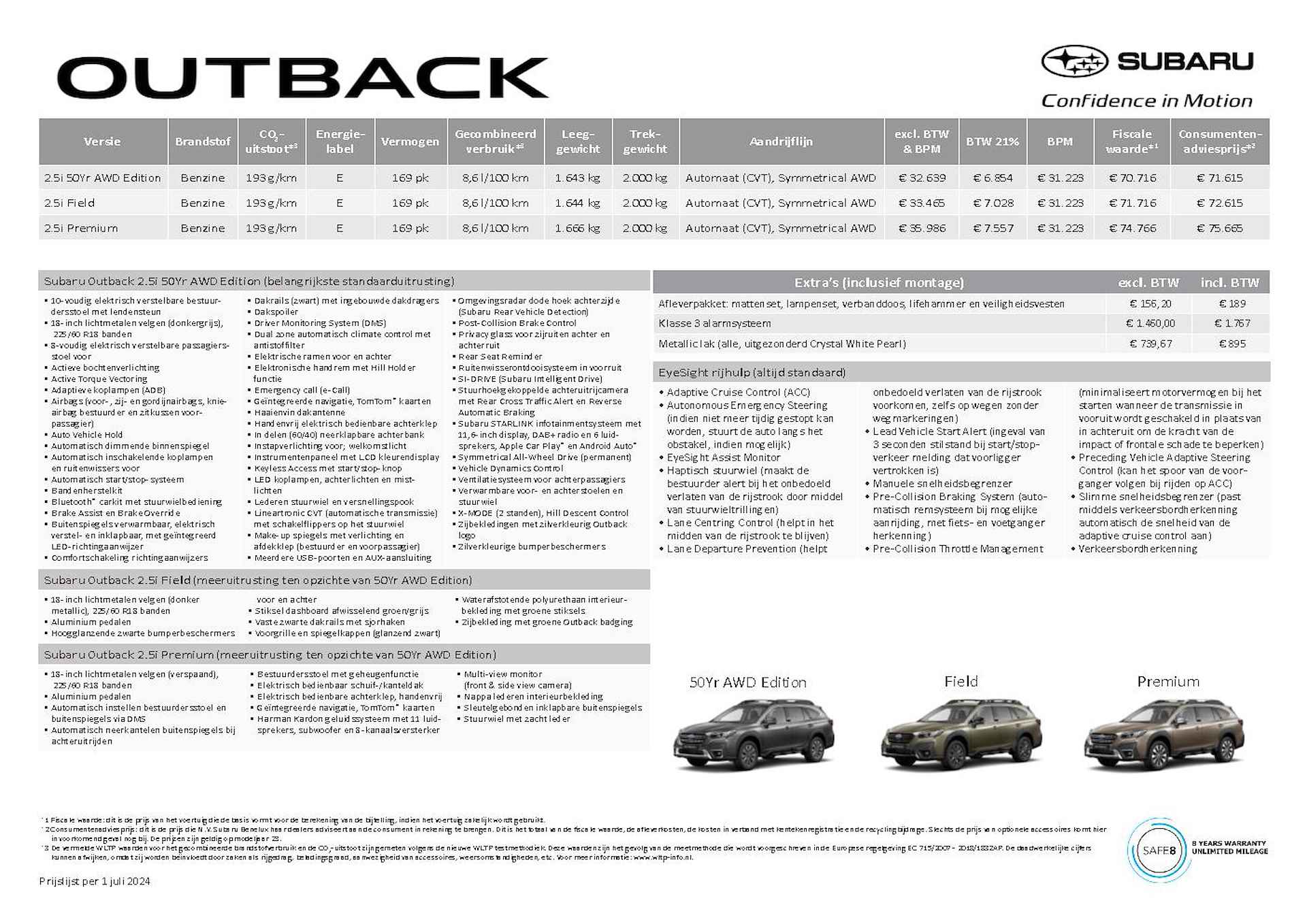 Subaru Outback 2.5i 169PK AWD CVT Premium Geyser Blue Edition | Nieuw | 8 jaar fabrieksgarantie - 52/52