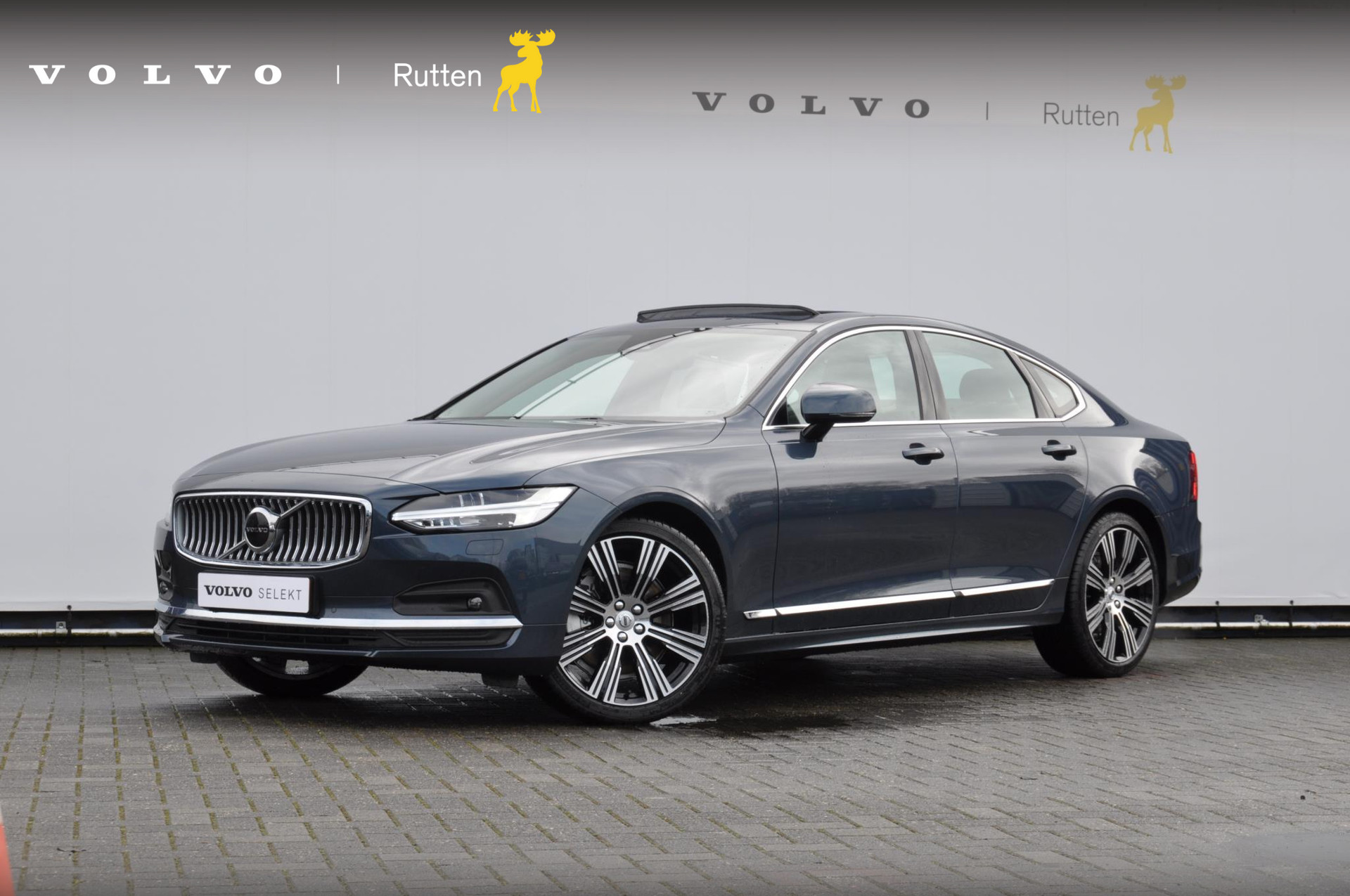 Volvo S90 B5 250PK Automaat Ultimate Bright / Adaptive cruise control/ Parkeersensoren met camera/ Harman Kardon audio, Panoramadak/ Head up display/ BLIS/ Apple carplay/ Leder dashboard