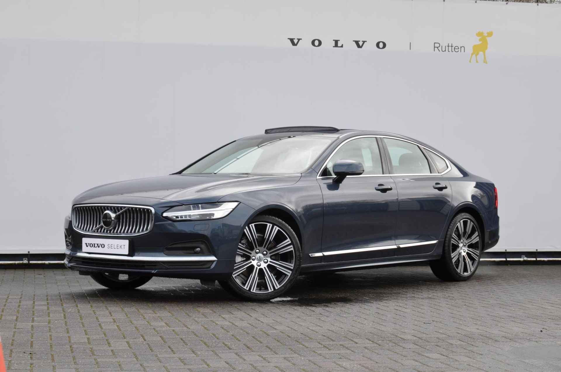 Volvo S90 B5 264PK Automaat Ultimate Bright / Adaptive cruise control/ Parkeersensoren met camera/ Harman Kardon audio, Panoramadak/ Head up display/ BLIS/ Apple carplay/ Leder dashboard - 2/29