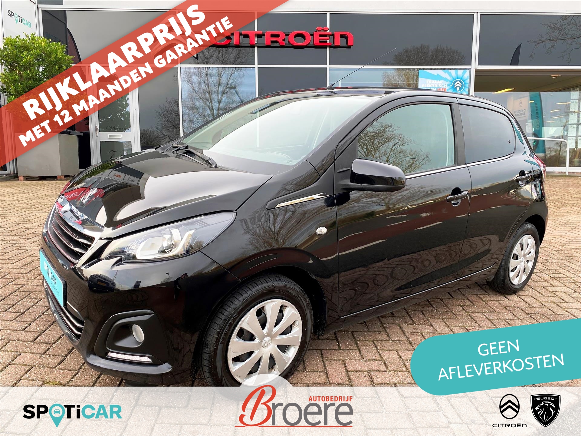 PEUGEOT 108 1.0 VTi 72pk 5D Active | airconditioning, toerenteller, elek. ramen, radio met bluetooth, usb en aux, getinte ramen achter, led dagrijverlichting