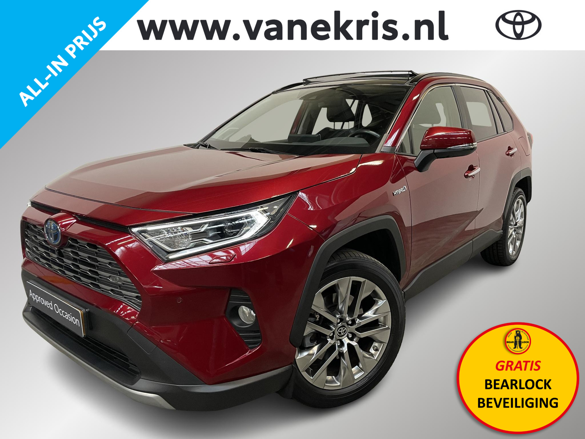 Toyota RAV4 2.5 Hybrid AWD Executive, Premium Pack, Schuifdak, Trekhaak, Handbediening (handgas/rem)