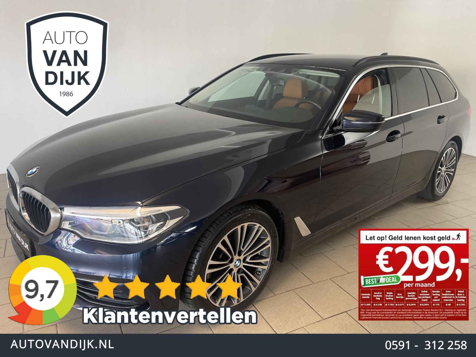BMW 5-serie Touring 520i High Executive AUTOMAAT NAVI CRUISE BLUETOOTH LED VERL STUURVERW STOELVERW STOELVENT LEDER NIEUWSTAAT - 1/57