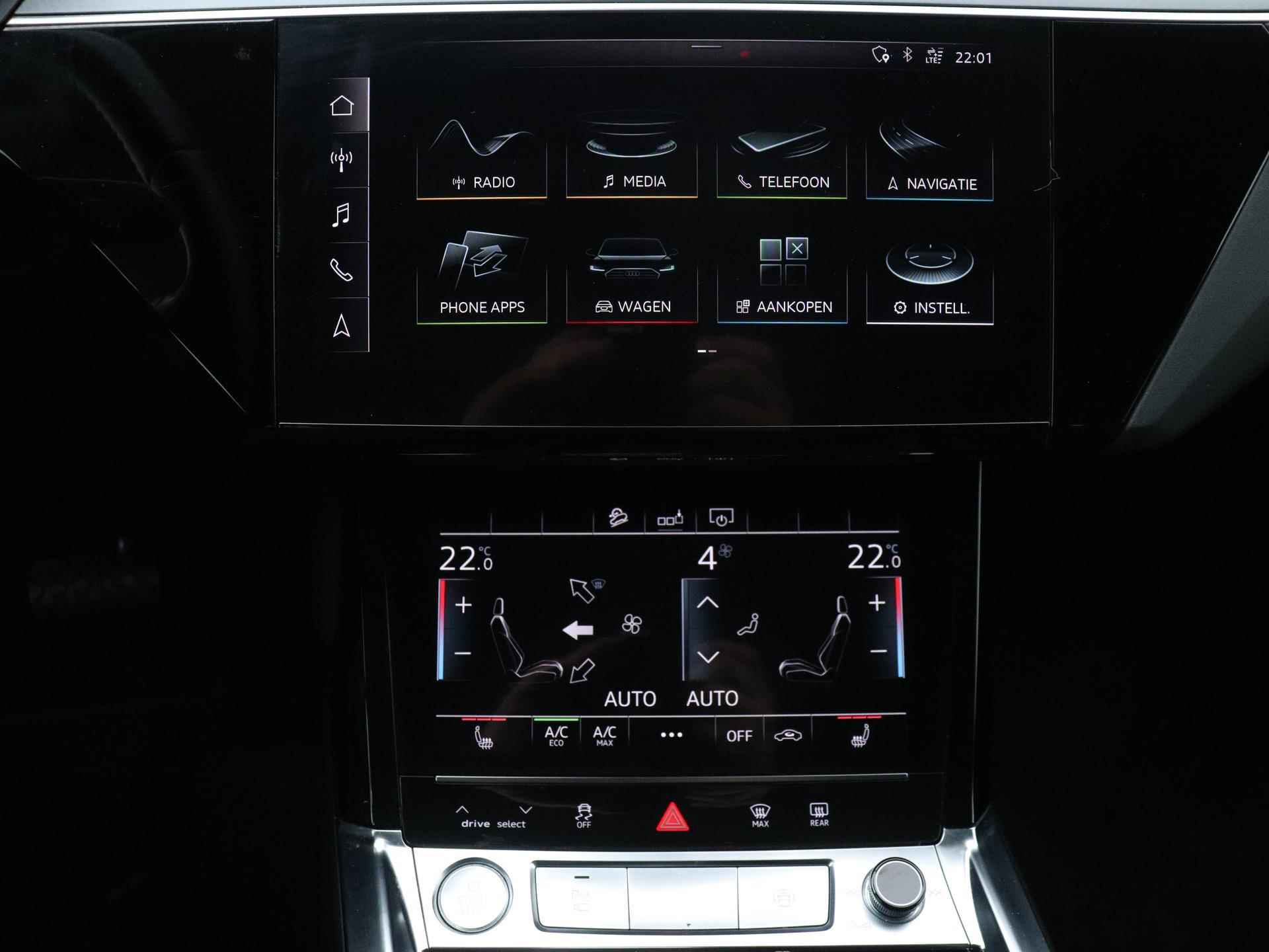 Audi e-tron e-tron 55 quattro advanced 95 kWh 360 PK | Automaat | Navigatie | Adaptive Cruise Control | Parkeersensoren | Stoelverwarming | Camera | Lichtmetalen velgen | Climate Control | Trekhaak | - 11/21