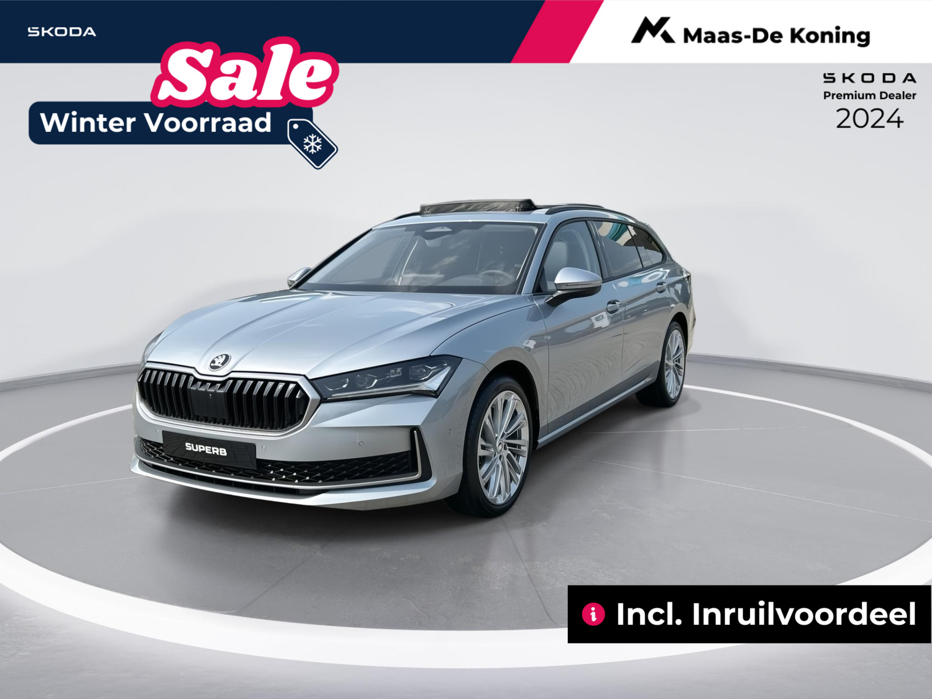 Skoda Superb Combi 1.5 TSI MHEV First Edition | Light & view pakket | Panoramadak | Lederen bekleding 'suite zwart' | Winterpakket | Travel assist plus | 2000,- euro inruilbonus