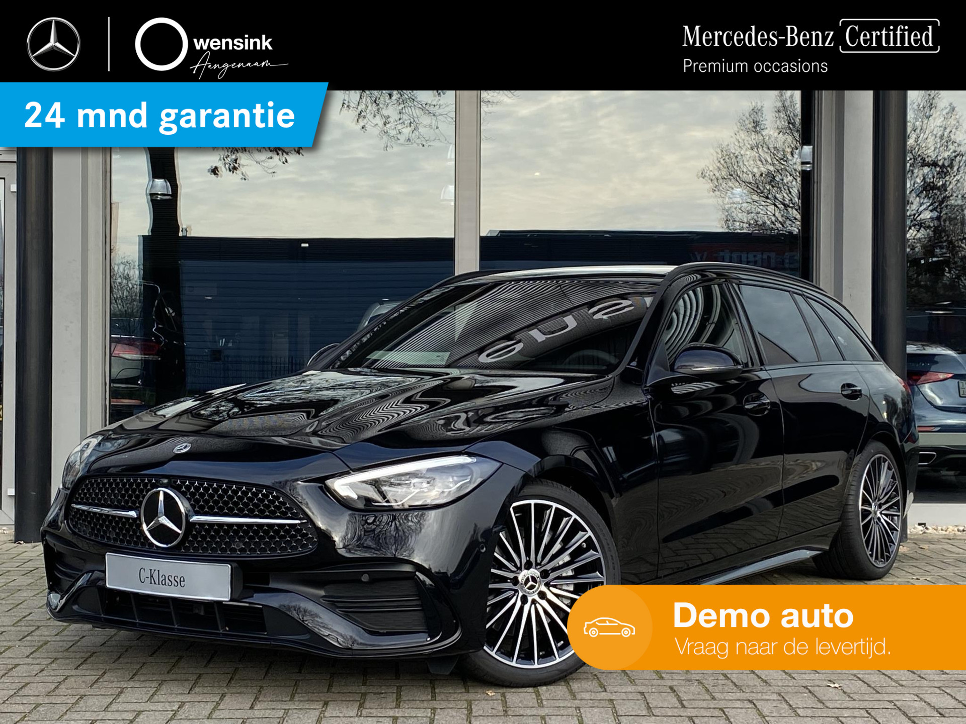Mercedes-Benz C-klasse 180 Estate AMG Line | Panoramadak | Memory pakket | High-performance LED | Dodehoek-assistent | Sfeerverlichting | Nightpakket | 19" Multispaaks | bij viaBOVAG.nl
