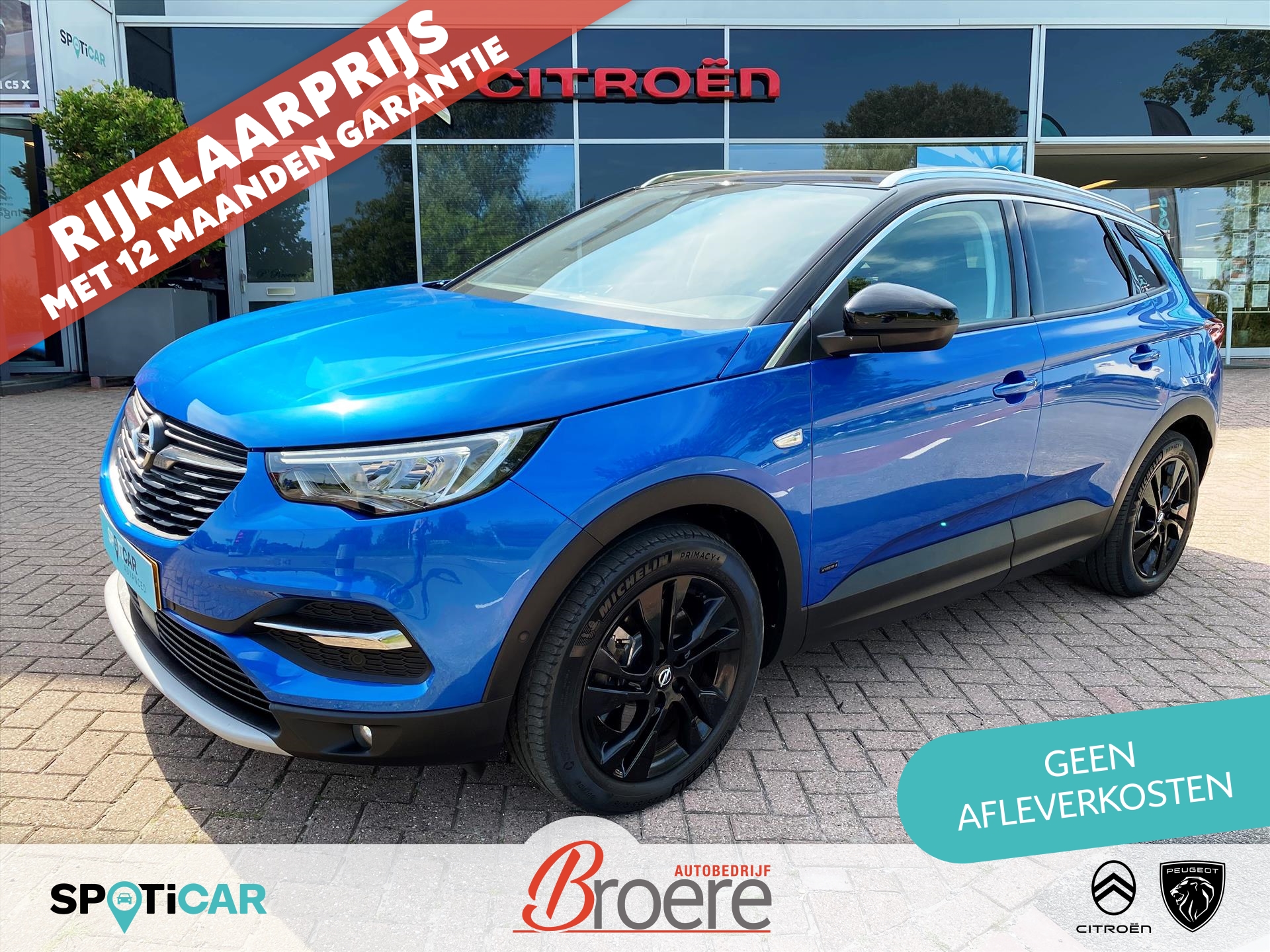 OPEL Grandland X 1.6 Turbo Hybrid4 300pk 4x4 Aut. Ultimate | camera, pdc v&a, dab, 18 inch velgen, two tone kleuren, adaptive cruise, climate control