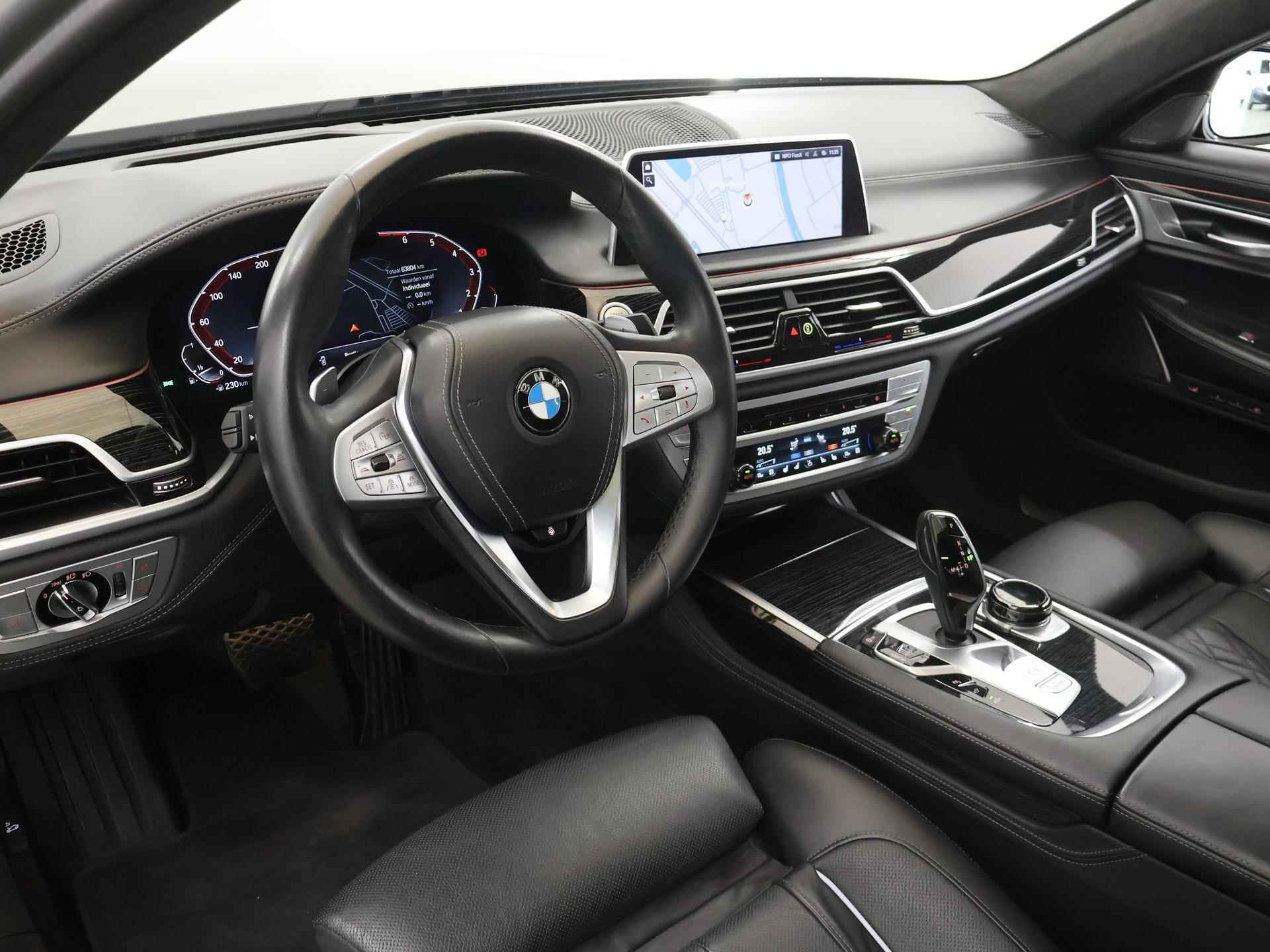 BMW 7-serie 750i xDrive High Executive | SoftClose | Harman/Kardon | Panoramadak | Adaptief onderstel | Lederen zetels + Geheugen | Laser Licht | HUD | 360 Camera | Geluid isolerend glas | Navigatie | Adaptieve CruiseControl | Stoel verwarming + Koeling | Stuurverwarming | - 8/53