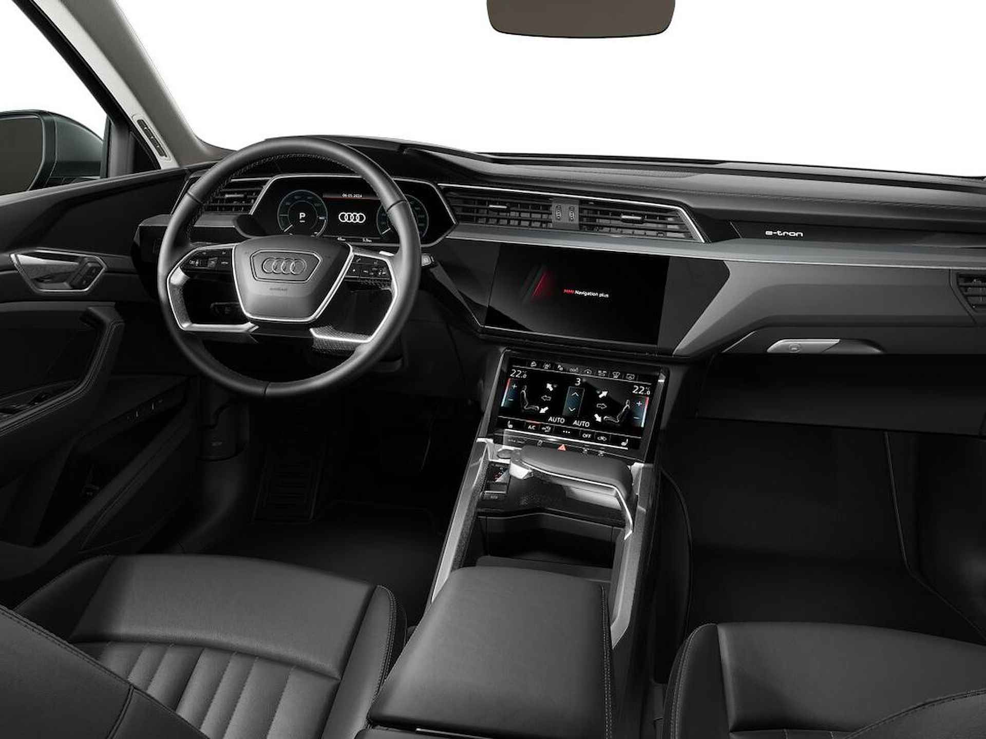 Audi Q8 e-tron 55 quattro Advanced Edition 408 PK · MEGA Sale · Singleframe-projectielicht · Optiekpakket zwart · 20" LM Velgen - 3/8