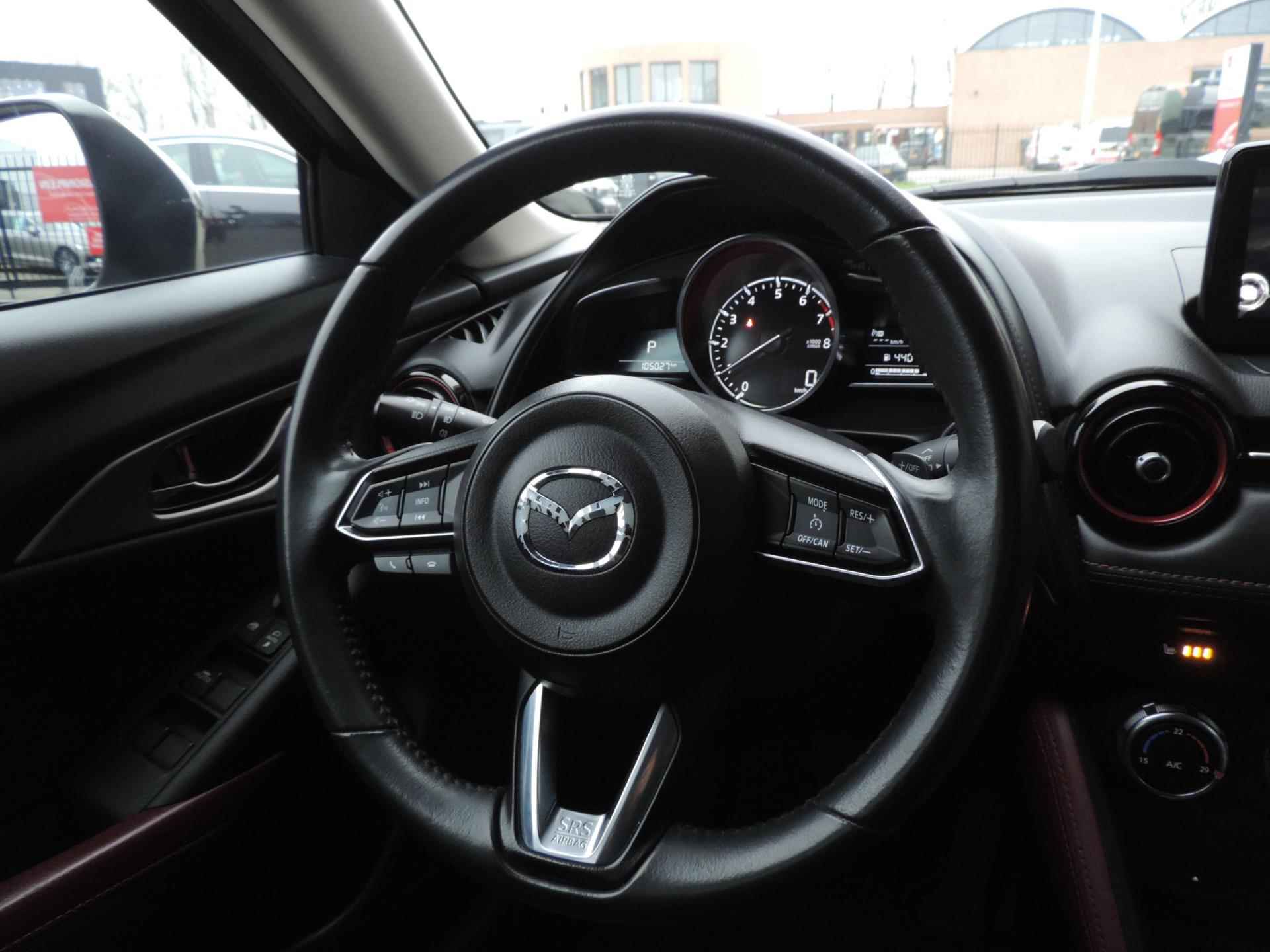 Mazda CX-3 2.0 SkyActiv-G 120 GT-M AUTOMAAT 105.000km | Afn.th | Stoelverw | Headup | 18” | LED kopl | Camera | Dodehoek | ECC - 25/59