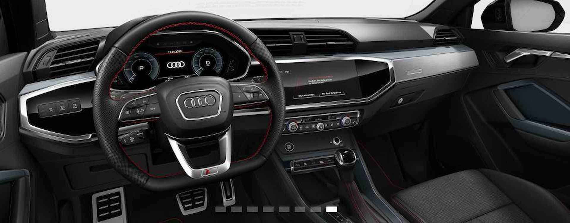 Audi Q3 45 TFSI e S edition 245 PK | S-line | Automaat | Navigatie | 360 Camera | Panoramadak | Trekhaak | Adaptive Cruise Control | SONOS Premium 3D | Stoelverwarming | Virtual Cockpit | LED Matrix | Lichtmetalen velgen | Privacy glass | - 3/5