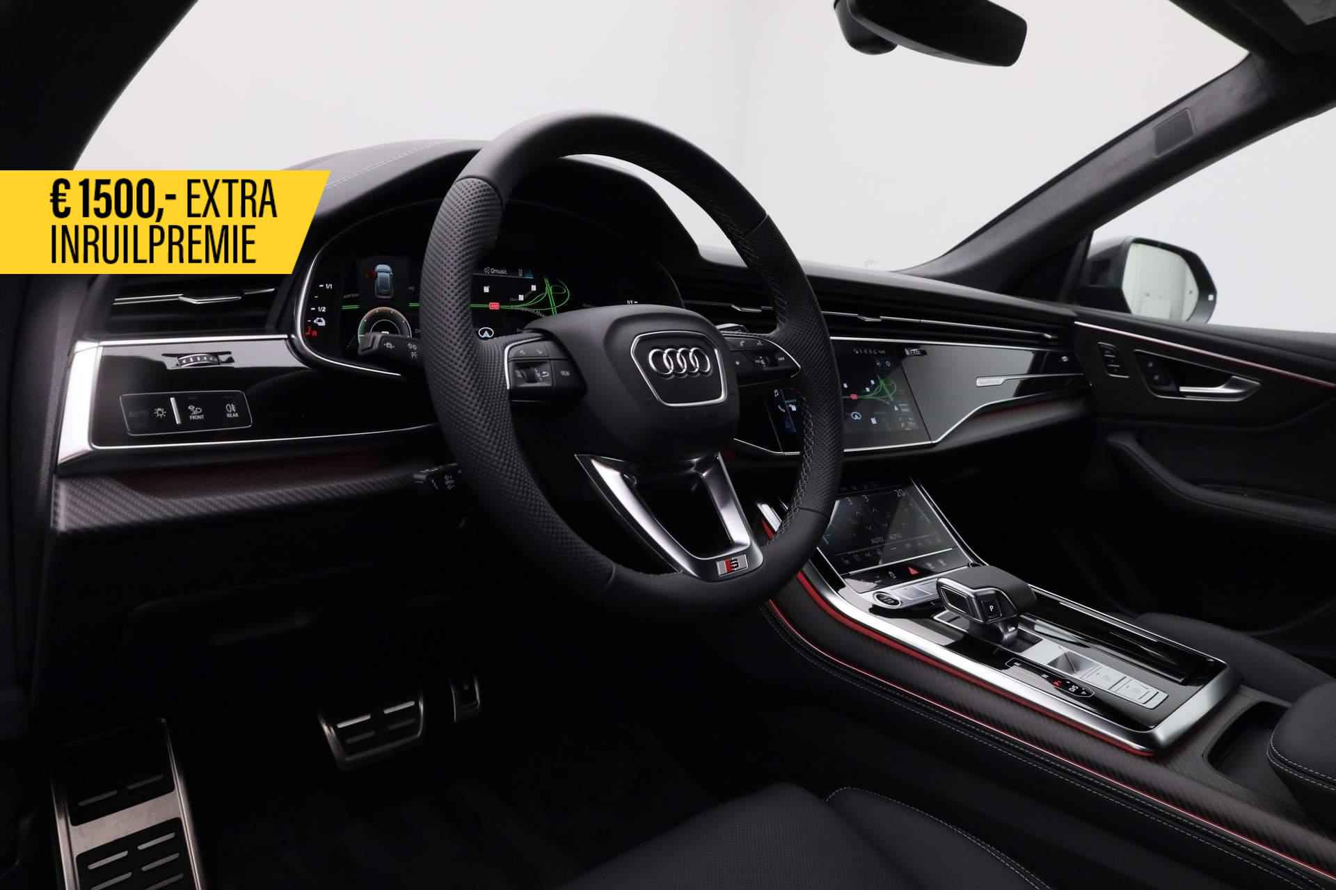 Audi Q8 60 TFSI e 490PK tiptronic quattro Pro Line S Competition | Pano | Vierwielbesturing | Alcantara hemel | B&O 3D | Laser LED | Trekhaak | 23 inch | Carbon inleg | Valcona leer | Carbon spiegelkappen - 2/49