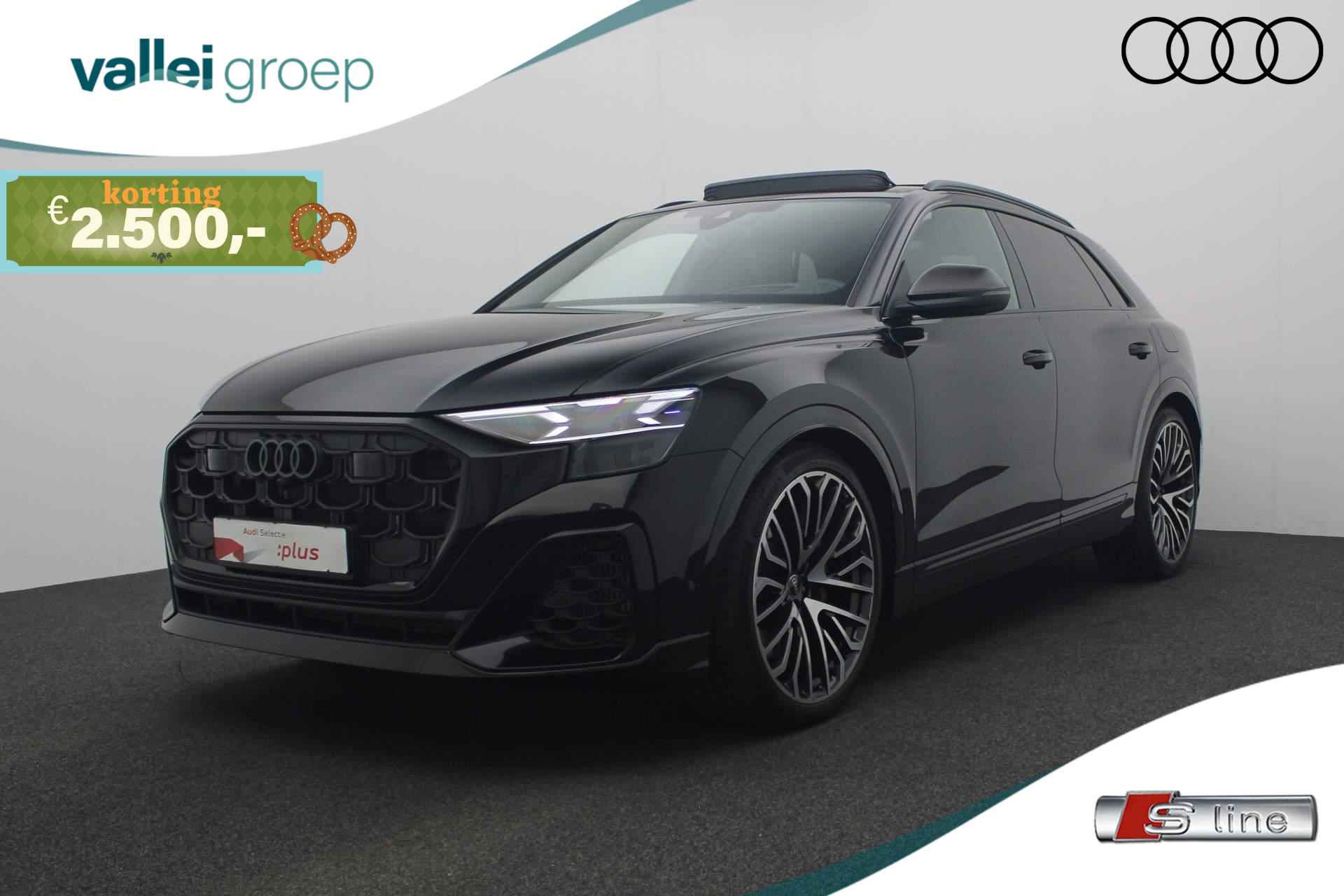 Audi Q8 60 TFSI e 490PK tiptronic quattro Pro Line S Competition | Pano | Vierwielbesturing | Alcantara hemel | B&O 3D | Laser LED | Trekhaak | 23 inch | Carbon inleg | Valcona leer | Carbon spiegelkappen - 1/49