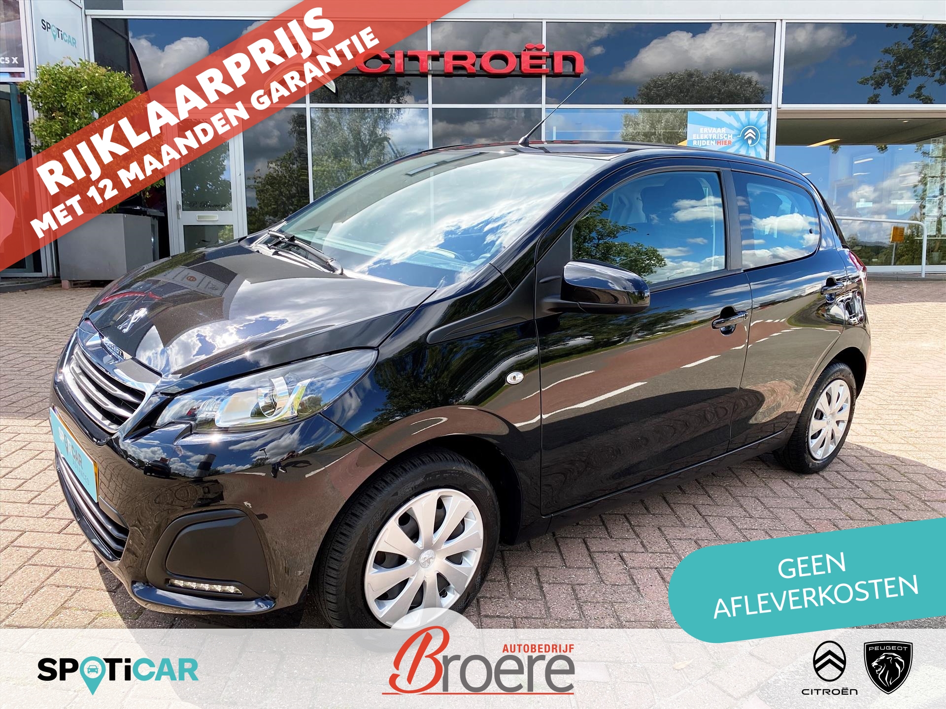 PEUGEOT 108 1.0 VTi 72pk 5D Active | touchscreen audio unit, navigatie via apple carplay of android auto, camera, airco, bluetooth, dab, elek. ramen