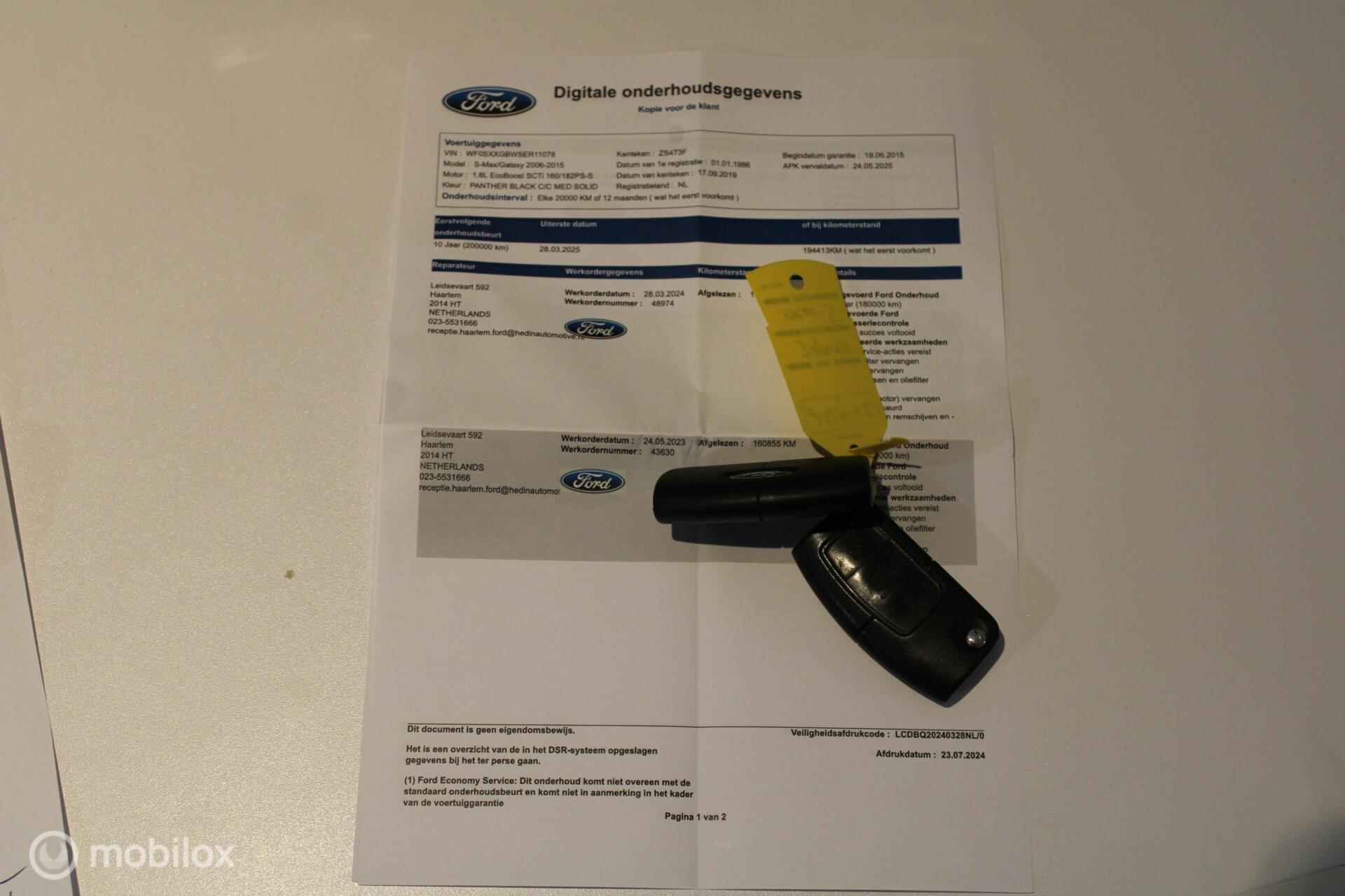 Ford S-Max 1.6 EcoBoost|161Pk|Platinum|7 Zit|Dealeronderhoud - 10/25