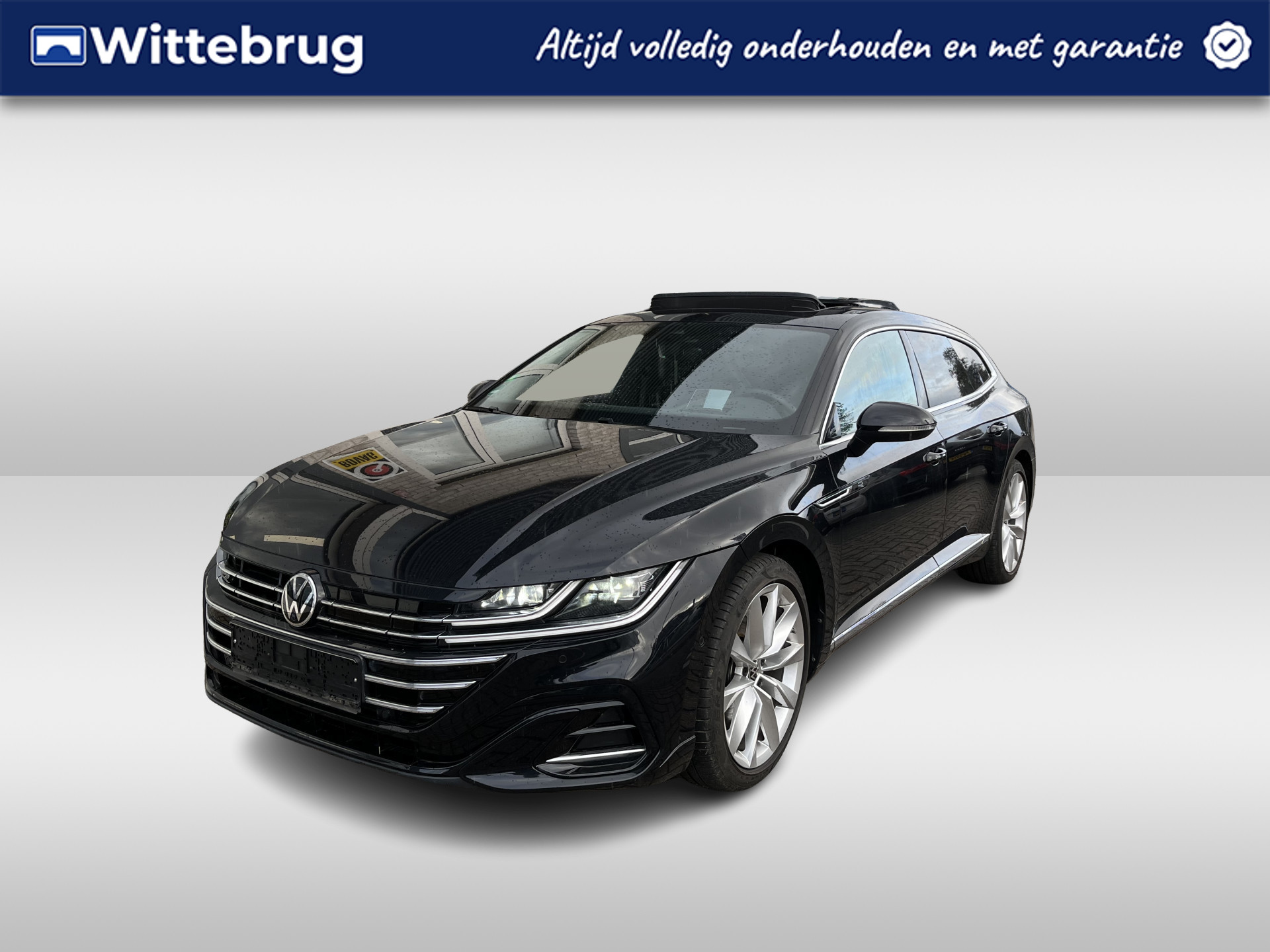 Volkswagen Arteon Shooting Brake 1.4 TSI eHybrid 2x R-Line / AUTOMAAT/ TREKHAAK/ PANO/ LEDER/ 360 CAMERA/ CLIMA/ NAVI/ STOELVERWARM. V&A/ HEAD-UP/ KEYLESS/ APP CONNECT/ MEMORY SEATS/ DUBBEL GLAS/ 19" LMV