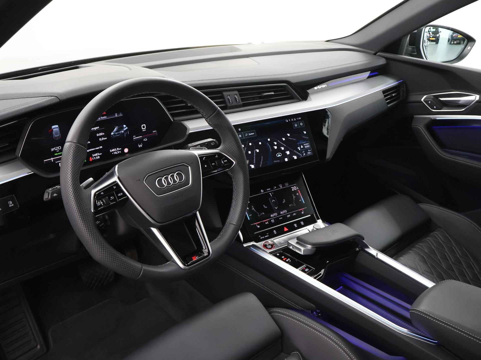 Audi e-tron S-Line quattro 95 kWh | NL Auto | 503pk | Luchtvering | Panoramadak | Matrix Led | Luxe Leder | Navigatie | B&O sound | Head-Up | Airco | Bluetooth | Cruise Control Adaptief | - 8/57