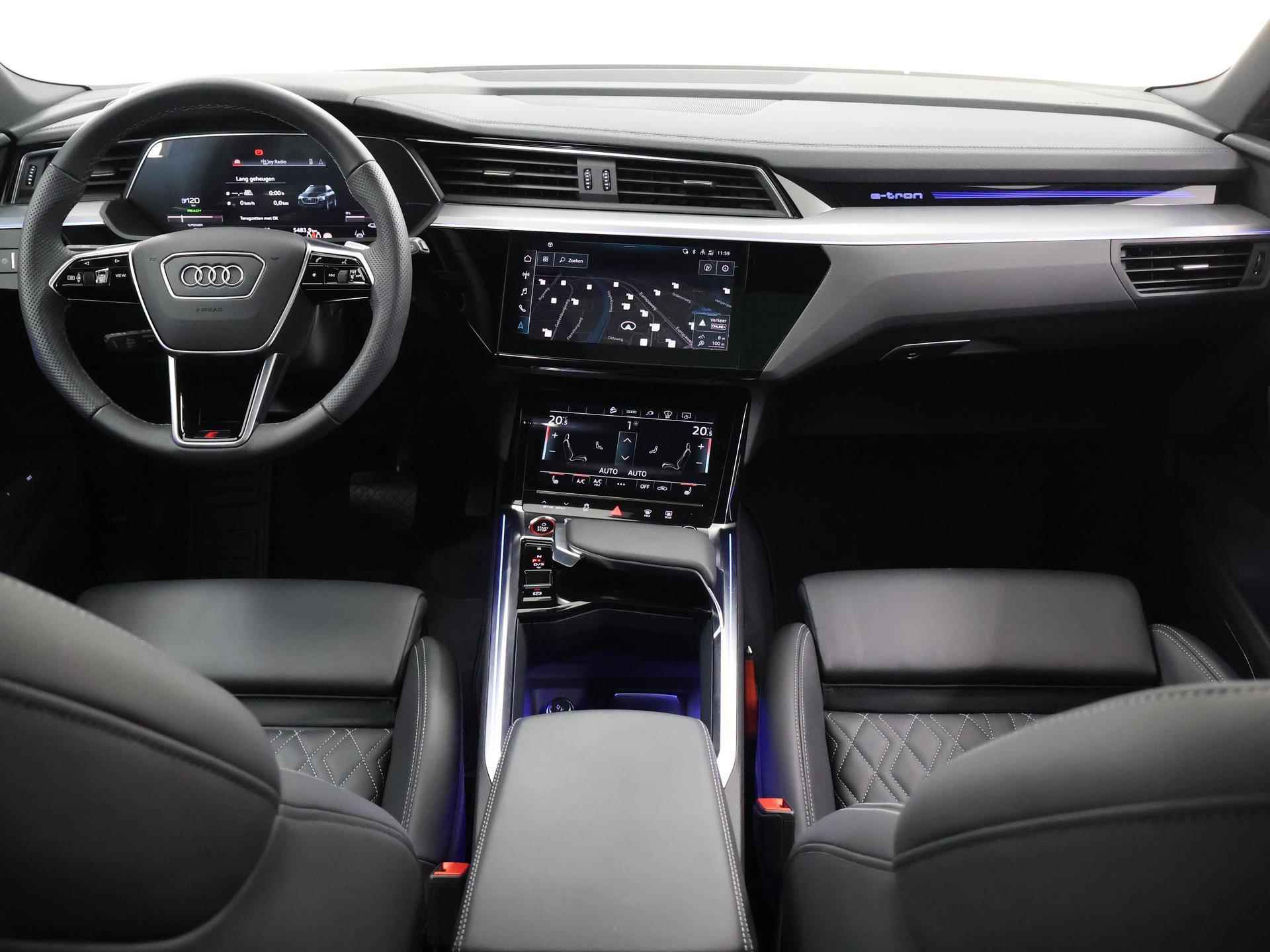 Audi e-tron S-Line quattro 95 kWh | NL Auto | 503pk | Luchtvering | Panoramadak | Matrix Led | Luxe Leder | Navigatie | B&O sound | Head-Up | Airco | Bluetooth | Cruise Control Adaptief | - 9/57