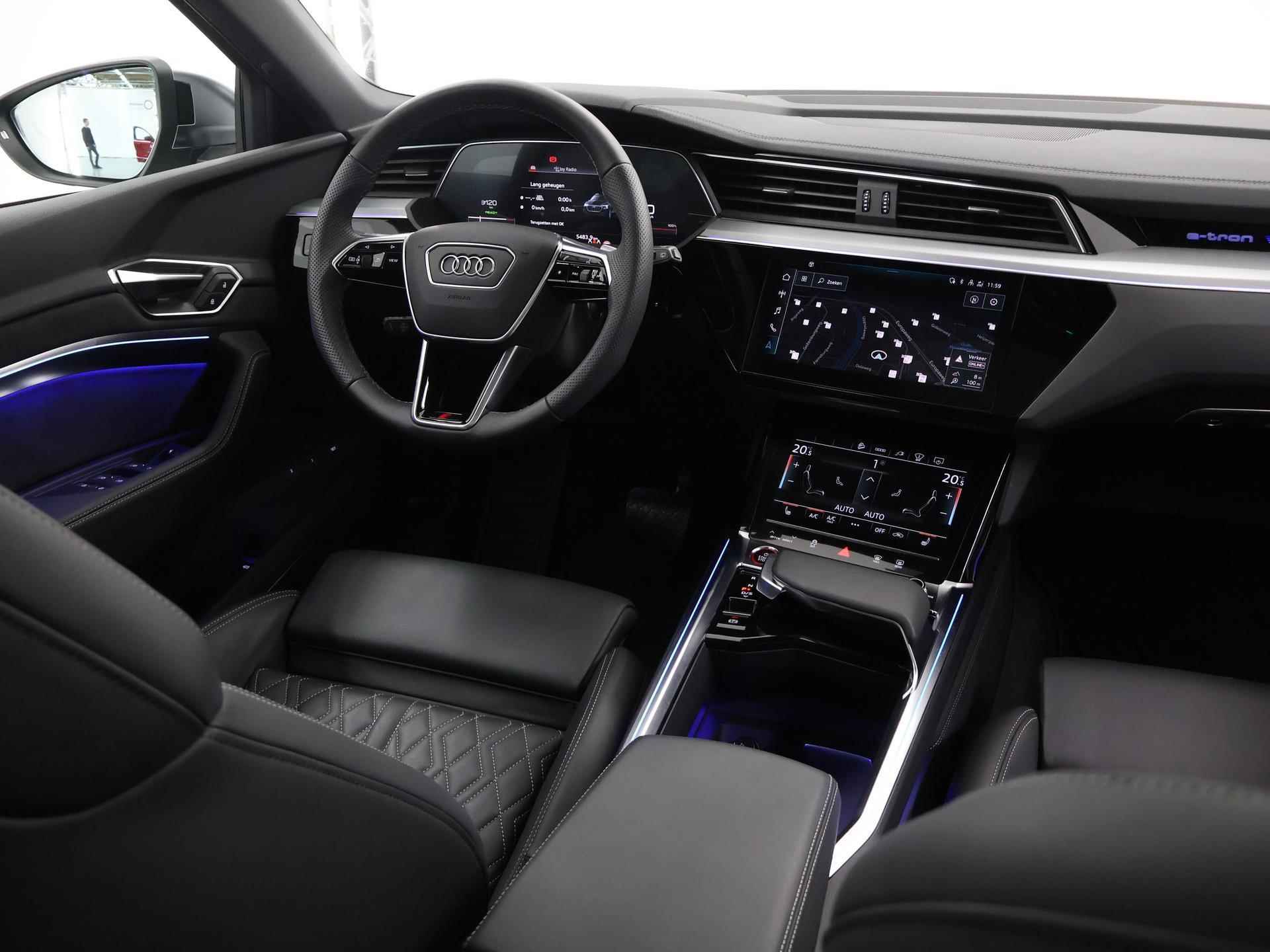 Audi e-tron S-Line quattro 95 kWh | NL Auto | 503pk | Luchtvering | Panoramadak | Matrix Led | Luxe Leder | Navigatie | B&O sound | Head-Up | Airco | Bluetooth | Cruise Control Adaptief | - 10/57
