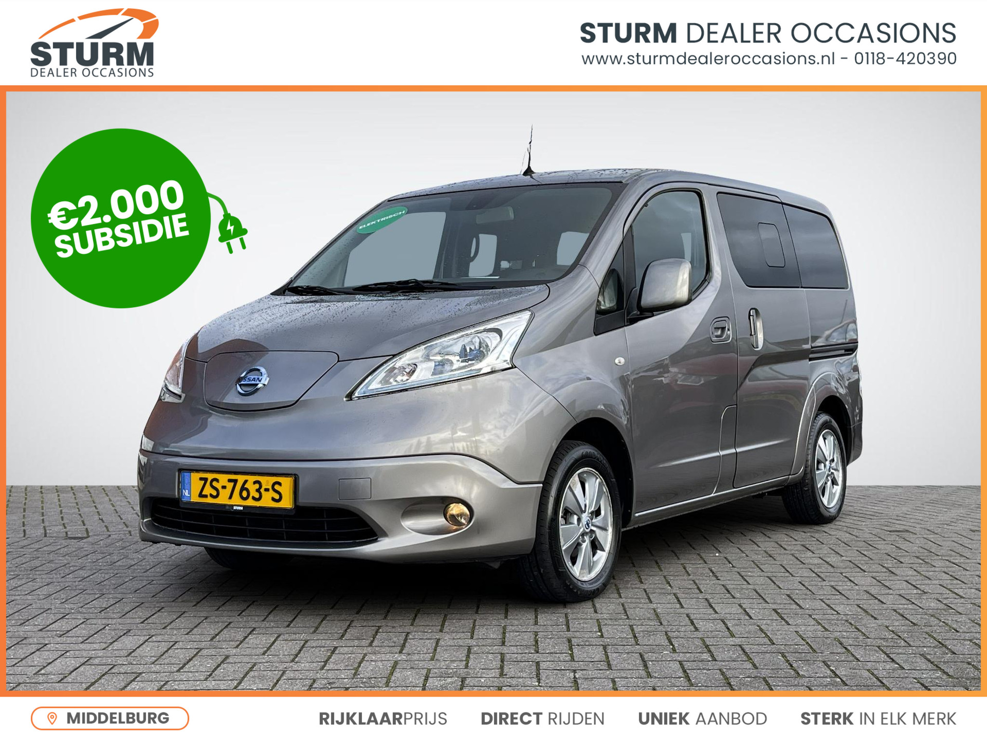 Nissan e-NV200 Evalia 40 kWh Connect Edition 7-Persoons *SUBSIDIE MOGELIJK!* | Navigatie | Camera | 2x Schuifdeur | Stuur- + Stoelverwarming | Keyless Entry | Rijklaarprijs!