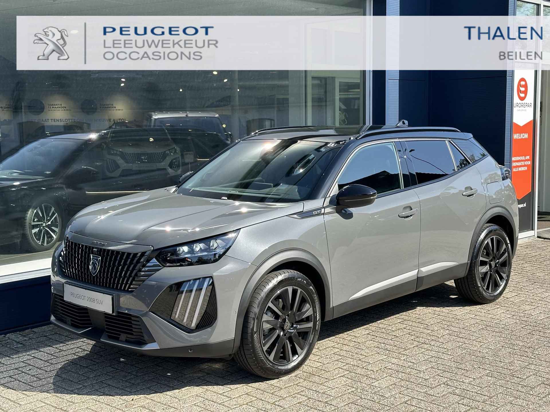 Peugeot 2008 1.2 Hybrid 136 GT | Nieuwe Hybride Uitvoering | Full Options | Schuif-Kantel Panoramadak | Navigatie | Keyless Entry | HD 360 Graden Camera | Dode Hoek Detectie | 18 Inch Velgen | Full LED Verlichting | Cruise & Climate Control | - 1/50