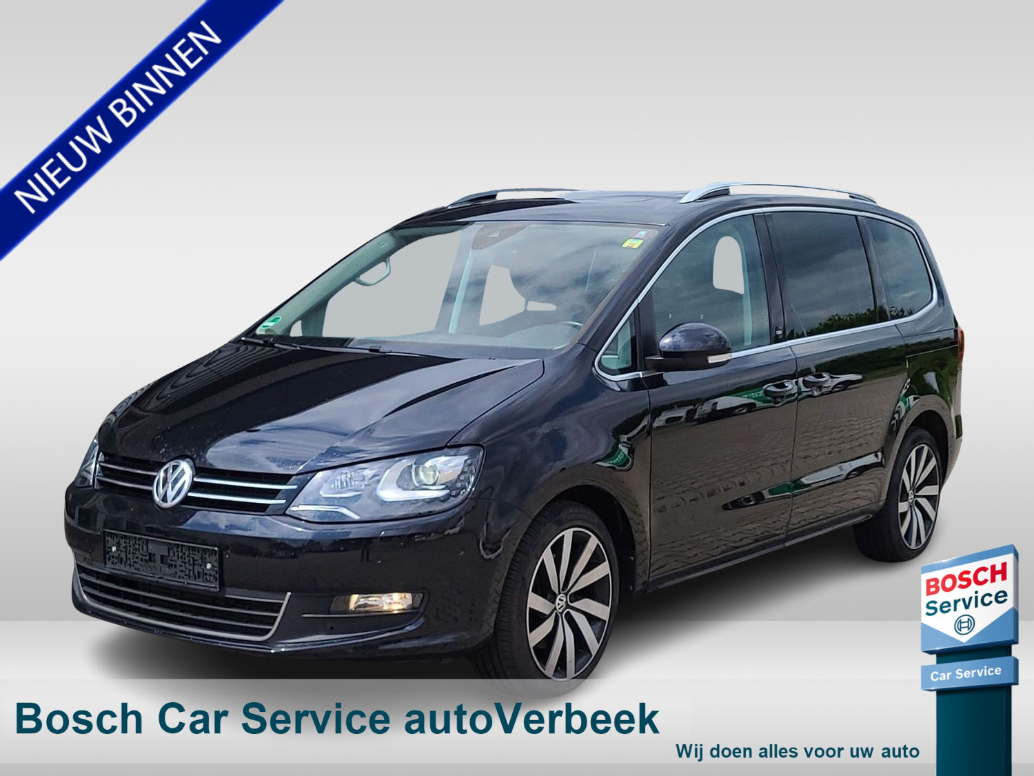 Volkswagen Sharan 2.0TSi DSG6 220pk Sound 7P | Pano | El.schuifdeuren + Achterklep | El.trekhaak | Bi-Xenon | Navi | App-Connect | ACC | Keyless Entry | 2 kinderzitjes geÏntegreerd