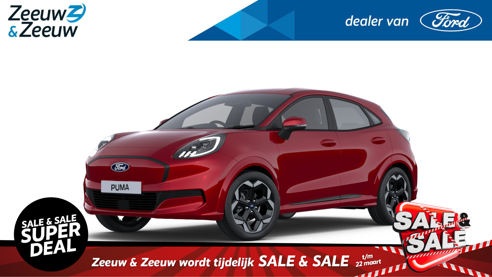 Ford Puma Gen-E Premium 44 kWh  | Nieuw te bestellen bij Zeeuw & Zeeuw Ford Alphen | Prijs inclusief 2000 euro Ford Voordeel | Financiering via Ford Options mogelijk | Automaat