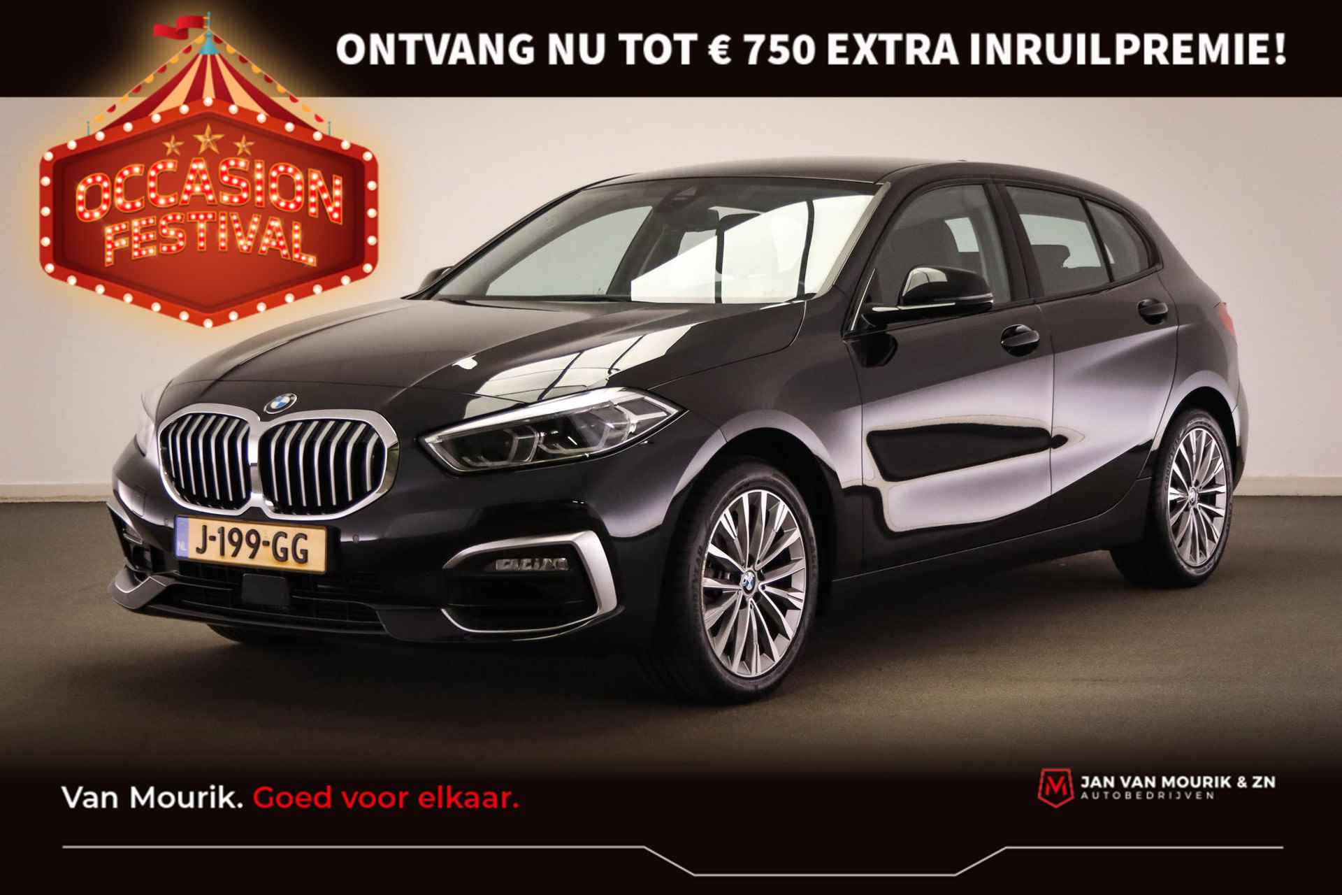 BMW 1-serie 118i High Executive Edition Luxury | LED ✅ LEDER ✅ CLIMA ✅ CRUISE ✅ NAVI ✅ DAB ✅ APPLE ✅  PDC ✅ 17" ✅ DEALER ONDERHOUDEN ✅ - 1/52