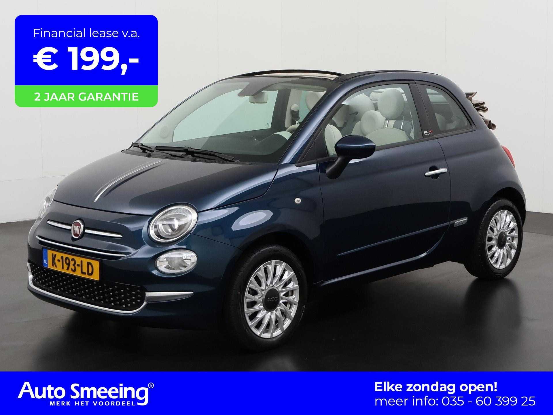 Fiat 500 C 1.0 Hybrid Lounge | Apple/Android Carplay | Parkeersensor | Lichtmetalen Velgen | Zondag Open!