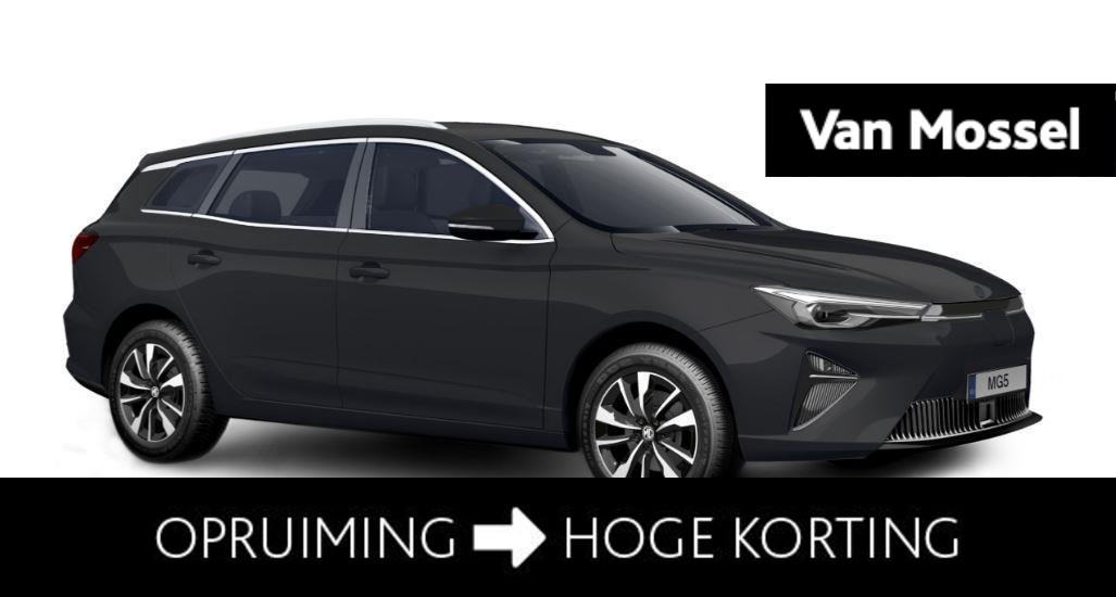 MG 5 Long Range Comfort 61 kWh  /  Pebble Black ACTIE voorraad registratiekorting ( Particulier € 2000,= subsidie mogelijk) / diverse kleuren op voorraad !!!! / 380 WLTP