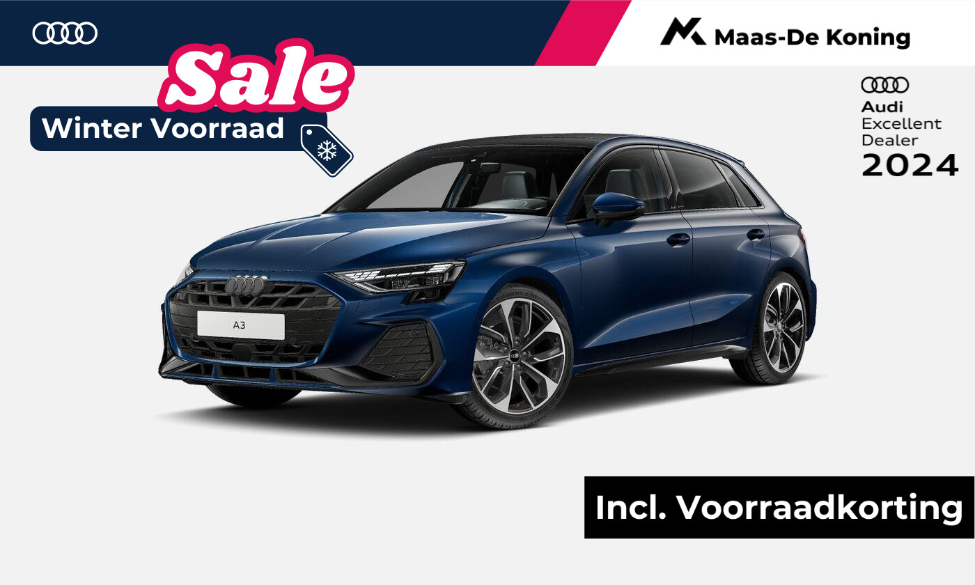 Audi A3 Sportback 35 TFSI S edition 150 PK · 19" LM Velgen · SONOS Premium 3D · Assistentiepakket Rijden & Parkeren