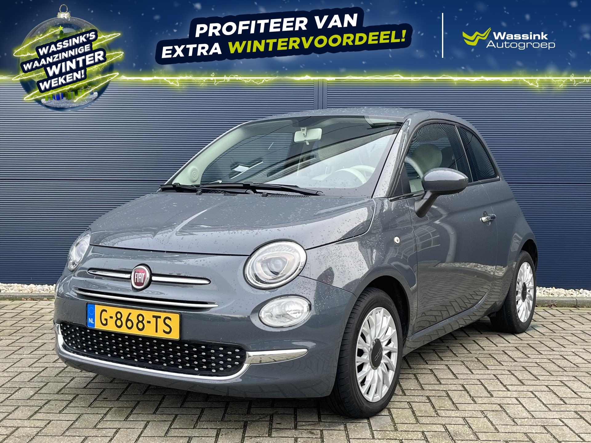 Fiat 500 1.2 69pk | Navigatie | Parkeersensoren Achter | 15 Inch Velgen |