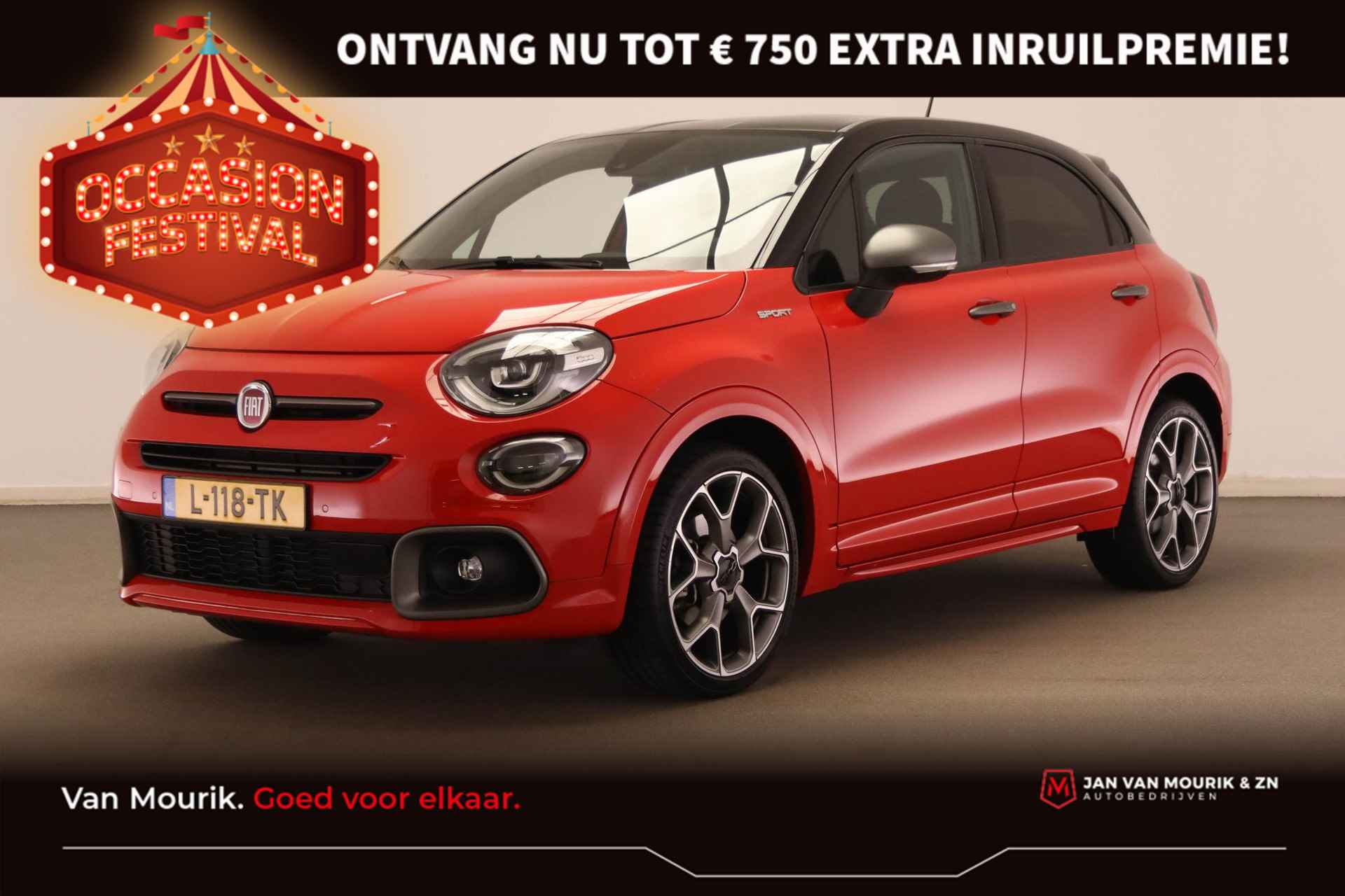 Fiat 500 X 1.3 FireFly Turbo 150 Sport | PACK X-TECH ✅ LED ✅ HALF LEDER ✅ CLIMA ✅ CRUISE ✅ UCONNECT ✅ NAVI ✅ CAMERA ✅ TREKHAAK AFN. ✅ DEALER ONDERHOUDEN ✅ - 1/51