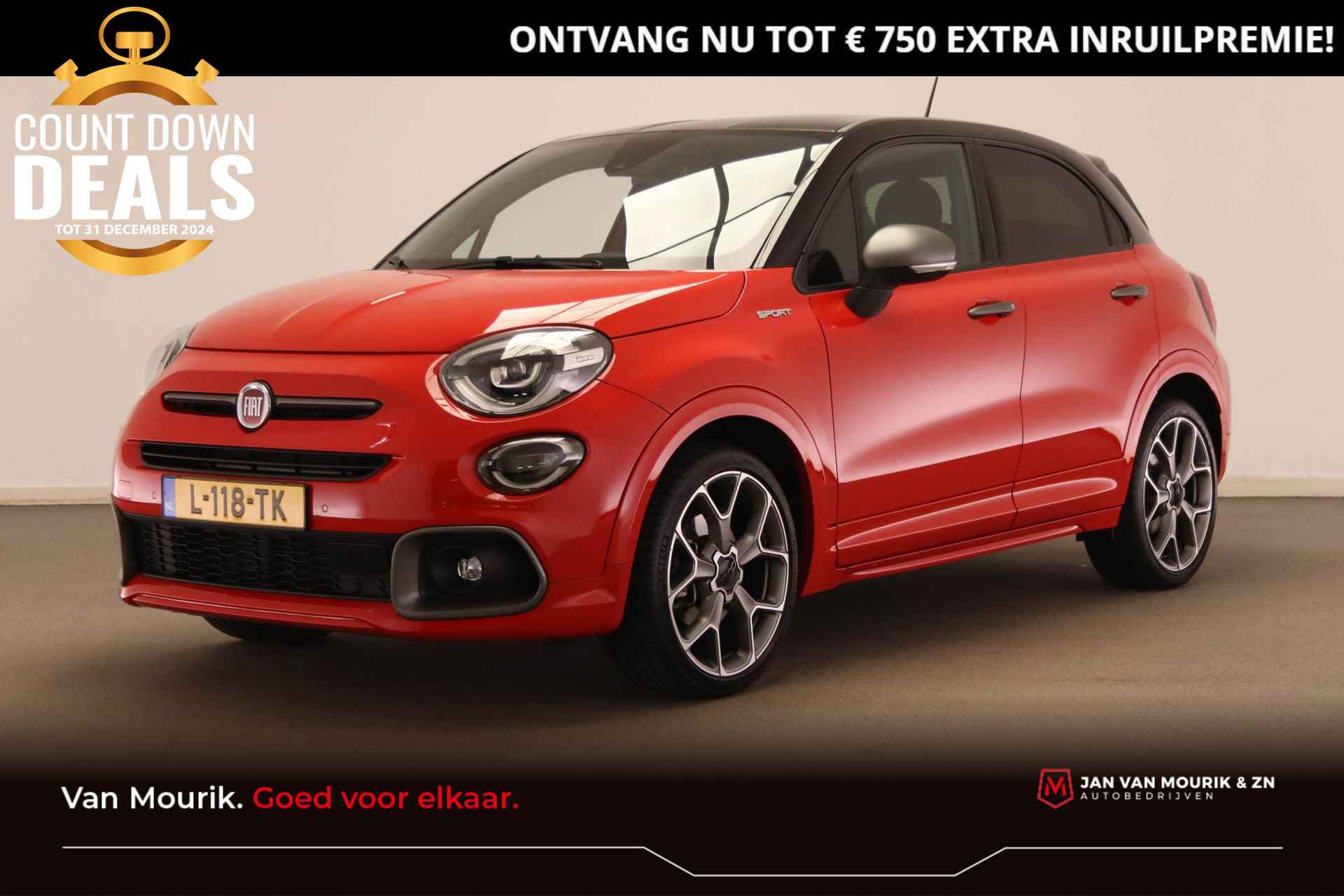 Fiat 500 X 1.3 FireFly Turbo 150 Sport | Trekhaak | Navigatie | Half lederen bekleding | - 1/51