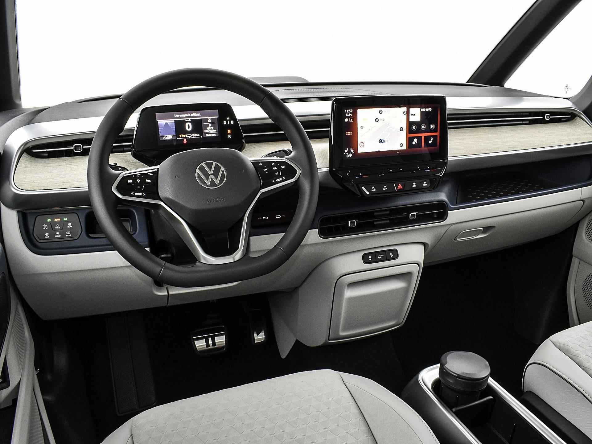 Volkswagen ID. Buzz Pro Advantage Elektromotor 150 kW / 204 pk electr. aandrijving · Assistance pakket · Design pakket · Multimedia pakket · Open & close pakket · trekhaak electrisch uitklapbaar/mechanisch inklapbaar · voerstoelen verwarmbaar · MEGA Sale - 6/33