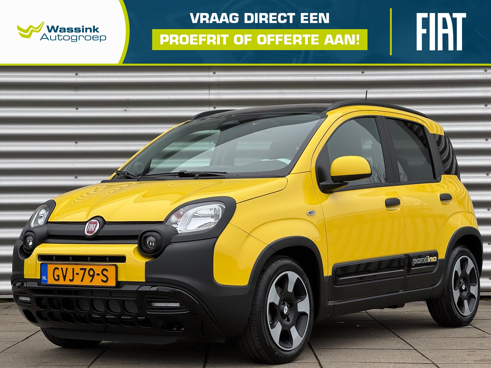 Fiat Panda Hybrid 70pk Pandina | Cruise Control | Parkeersensoren | Bluetooth | Zwart dak |