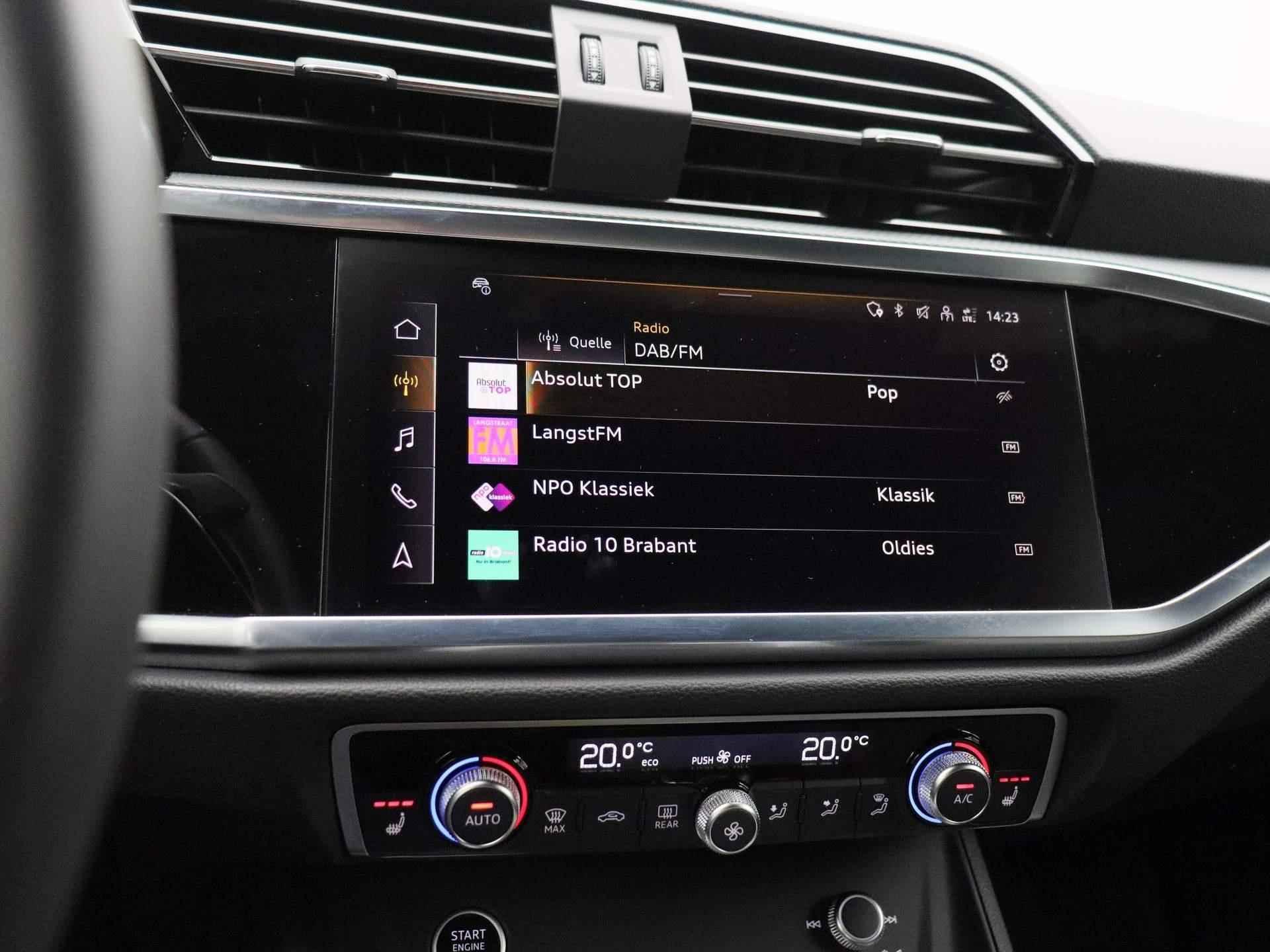 Audi Q3 Sportback 45 TFSI e S Edition 245 PK | Automaat | Navigatie | 360 Camera | Adaptive Cruise Control | Parkeersensoren | Stoelverwarming | Apple Carplay | Android Auto | Lichtmetalen velgen | Climate Control | - 34/49
