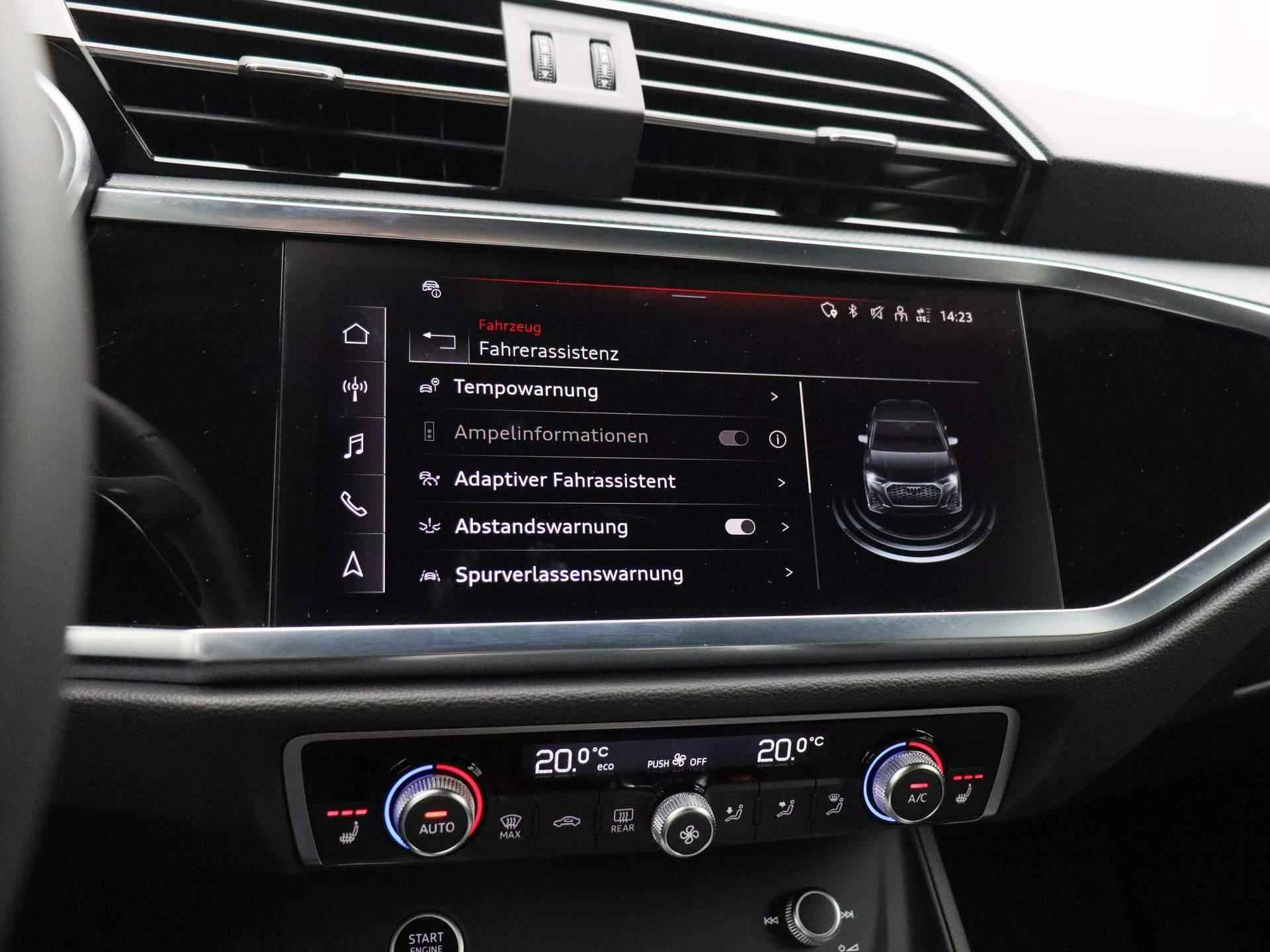 Audi Q3 Sportback 45 TFSI e S Edition 245 PK | Automaat | Navigatie | 360 Camera | Adaptive Cruise Control | Parkeersensoren | Stoelverwarming | Apple Carplay | Android Auto | Lichtmetalen velgen | Climate Control | - 38/49