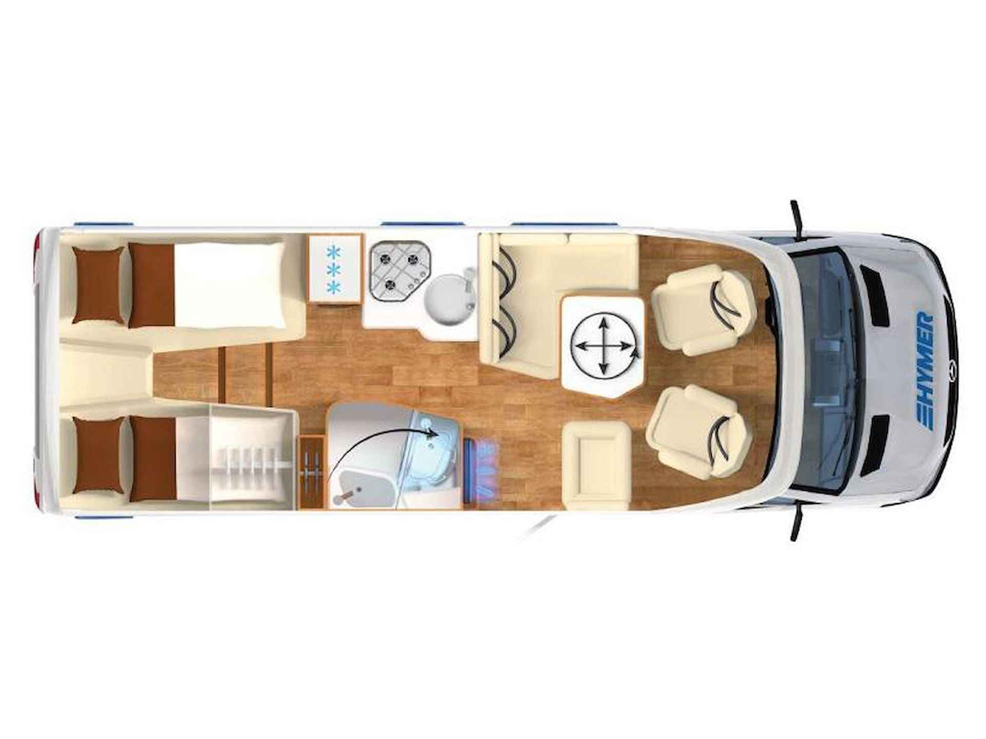 Hymer Tramp S 585  - 2 lengtebedden - 7/9