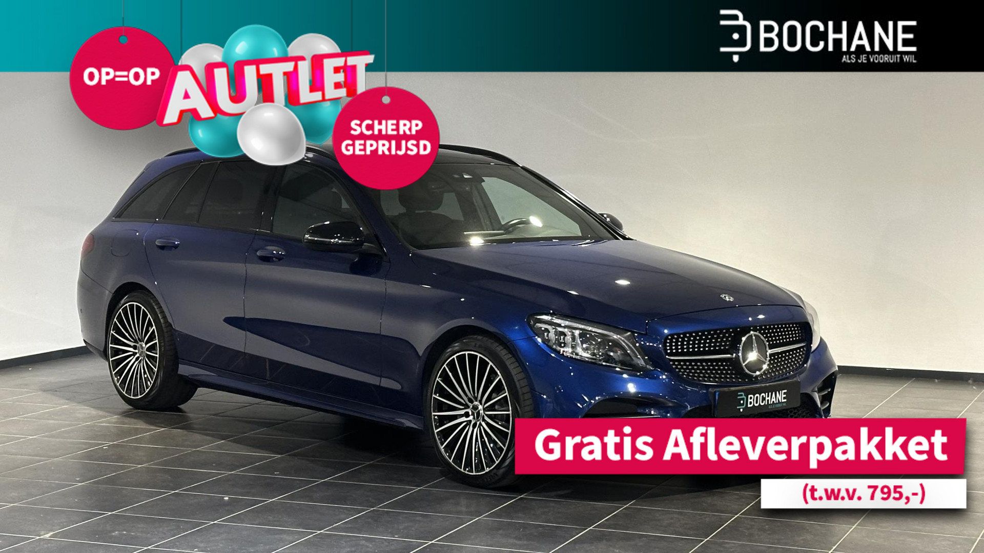 Mercedes-Benz C-klasse Estate 180 Business Solution AMG | Panoramadak | Leder | Sfeerverlichting | 19 inch