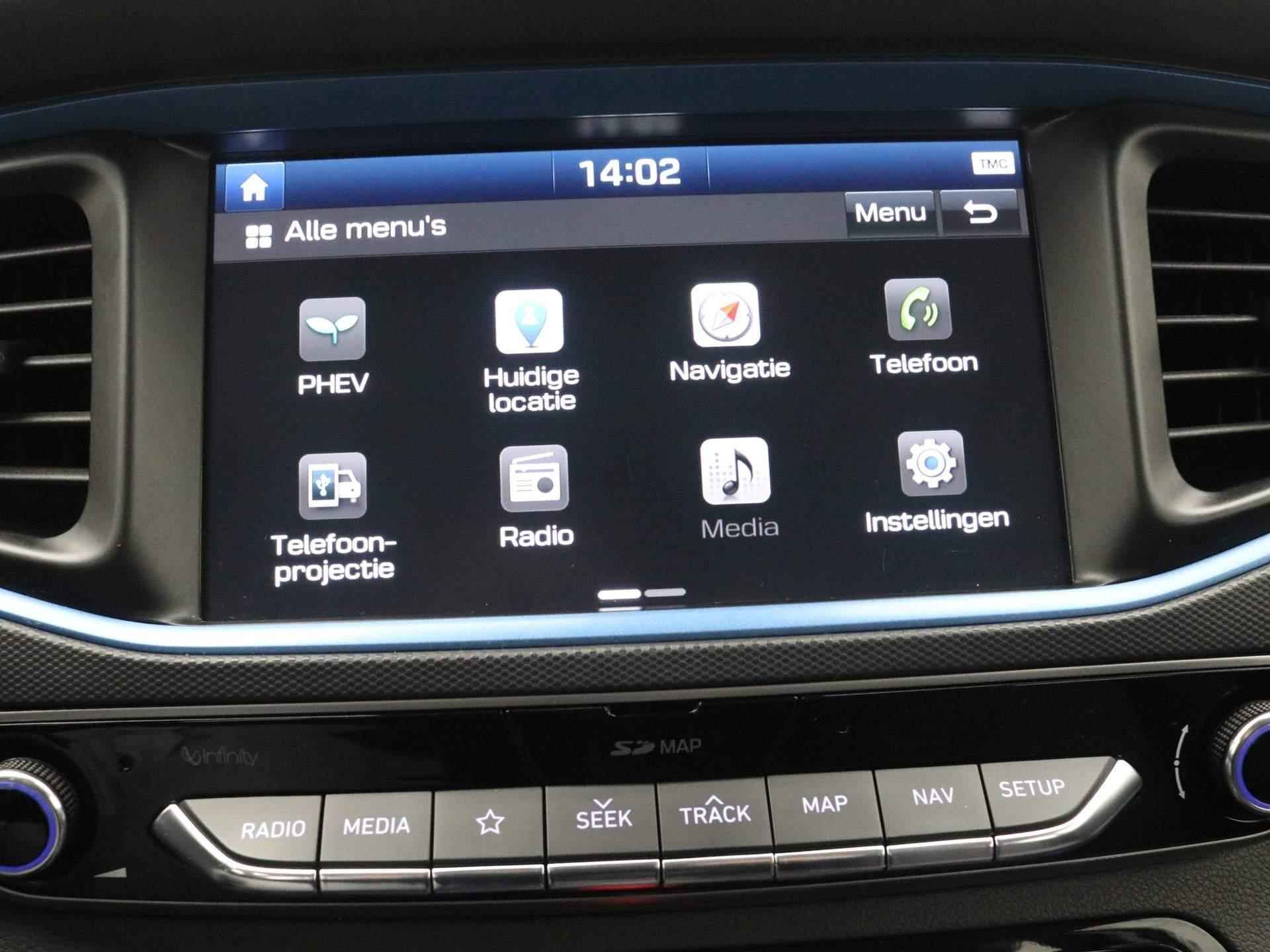 Hyundai IONIQ 1.6 GDi PHEV Comfort - Plus Automaat / Plugin Hybride / Navigatie / Android Auto/Apple Carplay / Cruise Control Adaptief / Climate Control / Draadloze Telefoonlader / Krell Audiosysteem / Stoelverwarming / Stuurverwarming / DAB - 55/79