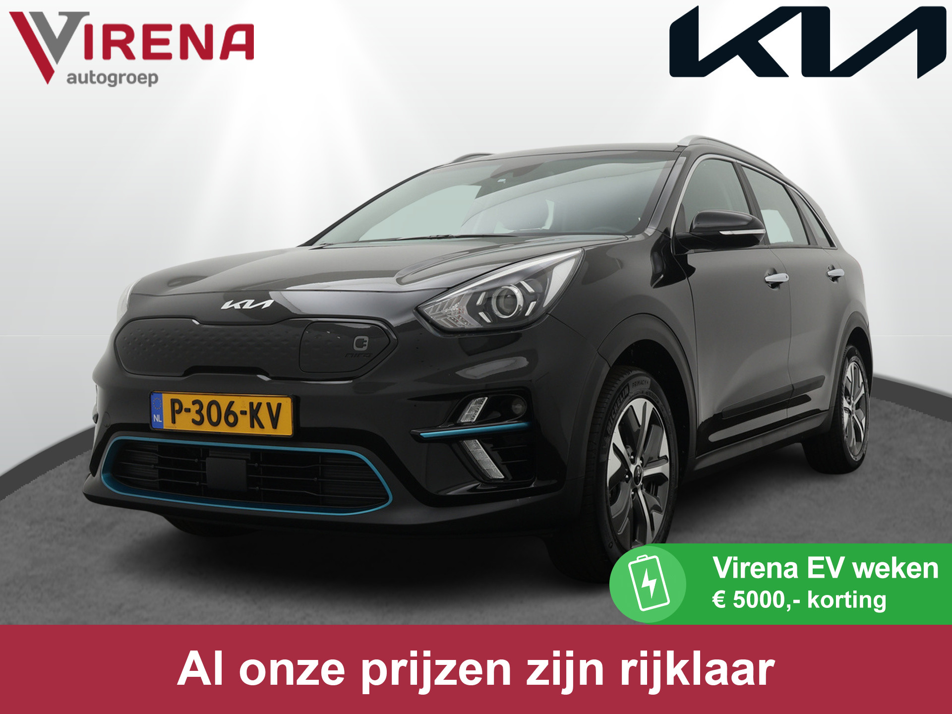 Kia e-Niro DynamicLine 64 kWh - Adaptieve Cruise Control - Climate Control - Lichtmetalen Velgen - Navigatie - Fabrieksgarantie tot 04-2029