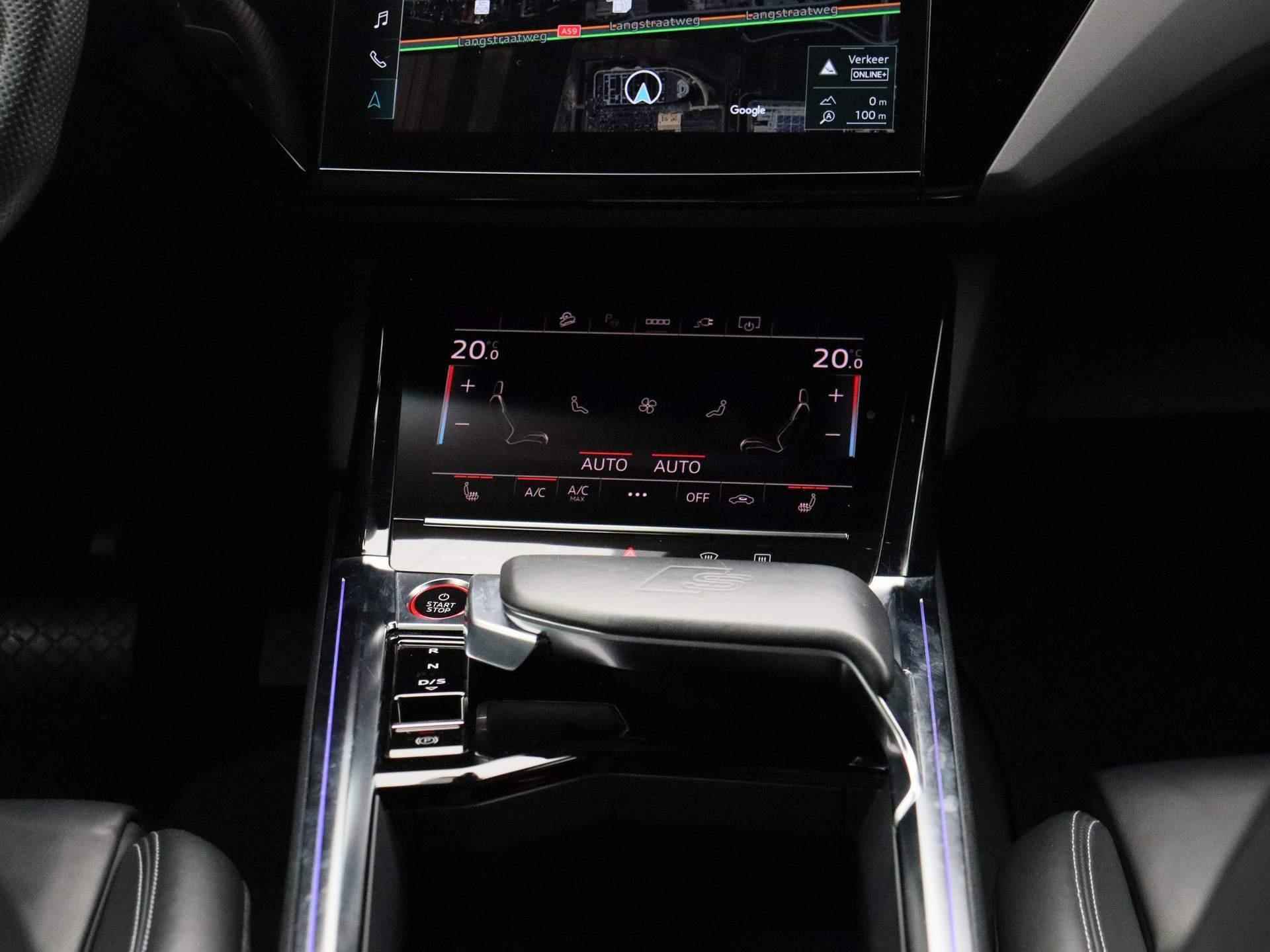Audi e-tron Sportback S quattro 95 kWh 500 PK | Navigatie | 22 Inch wielen | Remzadels Rood | S-Sportstoelen | Optiek zwart pakket | Airco | Camera | - 10/52