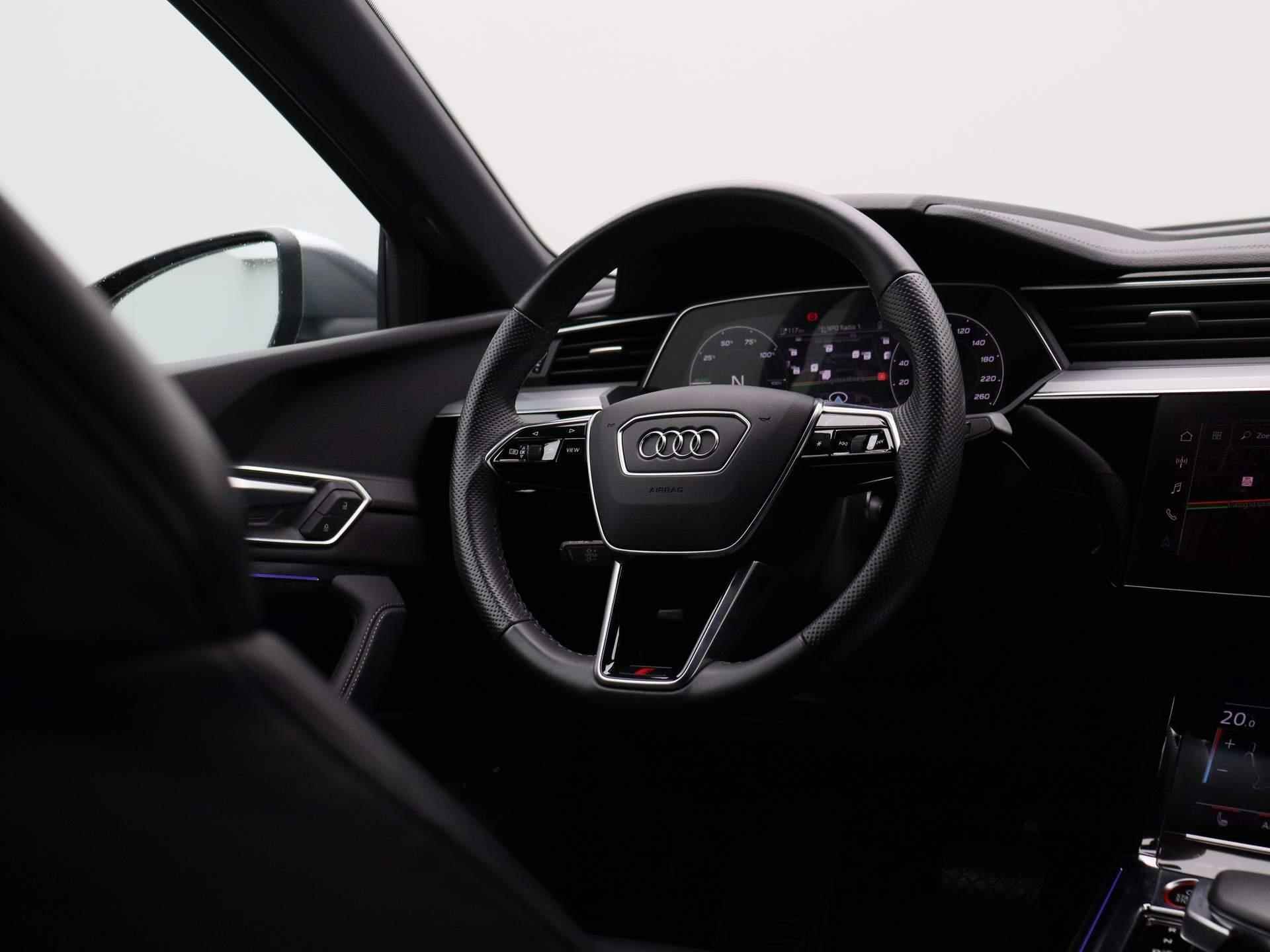 Audi e-tron Sportback S quattro 95 kWh 500 PK | Navigatie | 22 Inch wielen | Remzadels Rood | S-Sportstoelen | Optiek zwart pakket | Airco | Camera | - 11/52